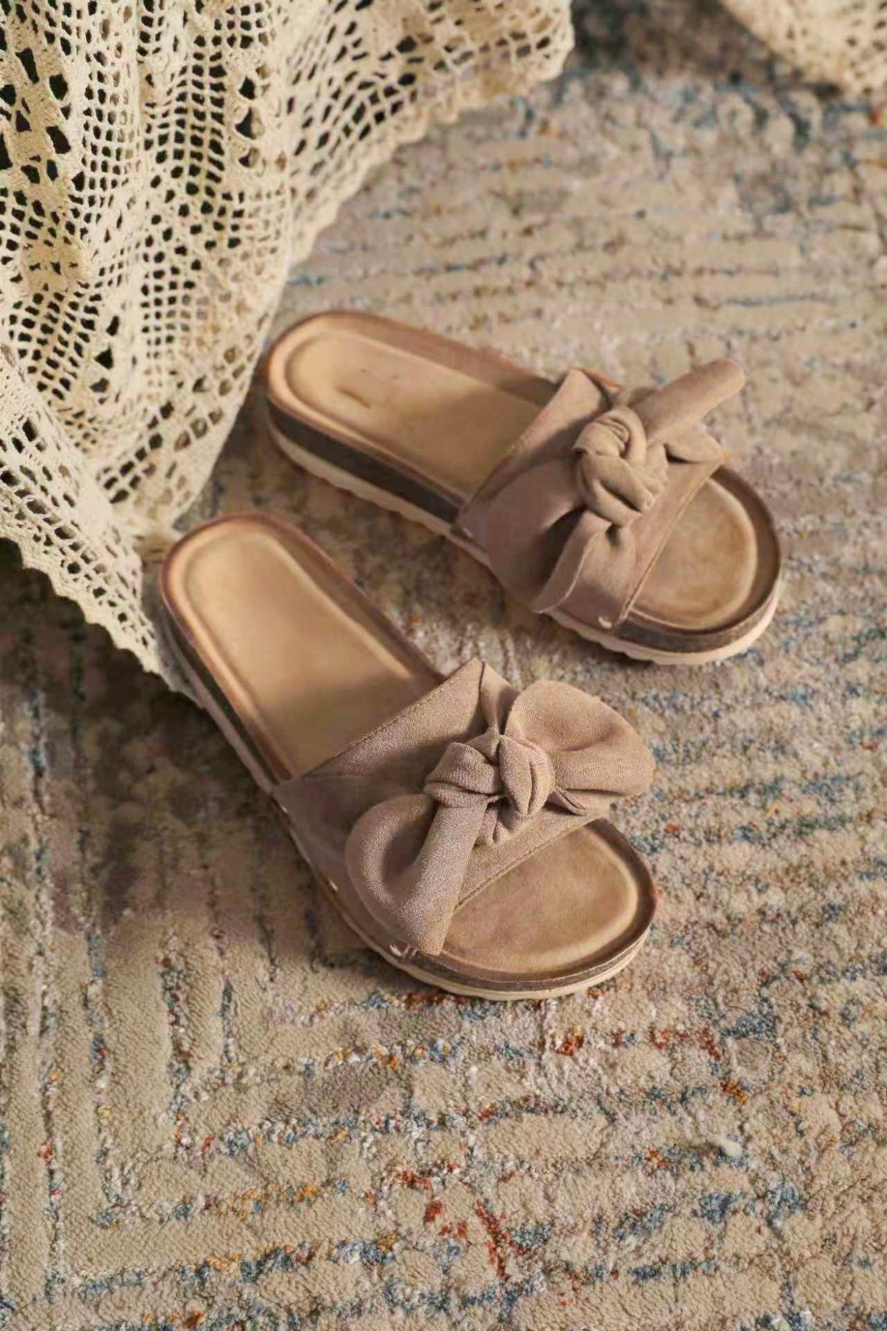 Alicante Bow Summer Sandals - Taupe - Image 2
