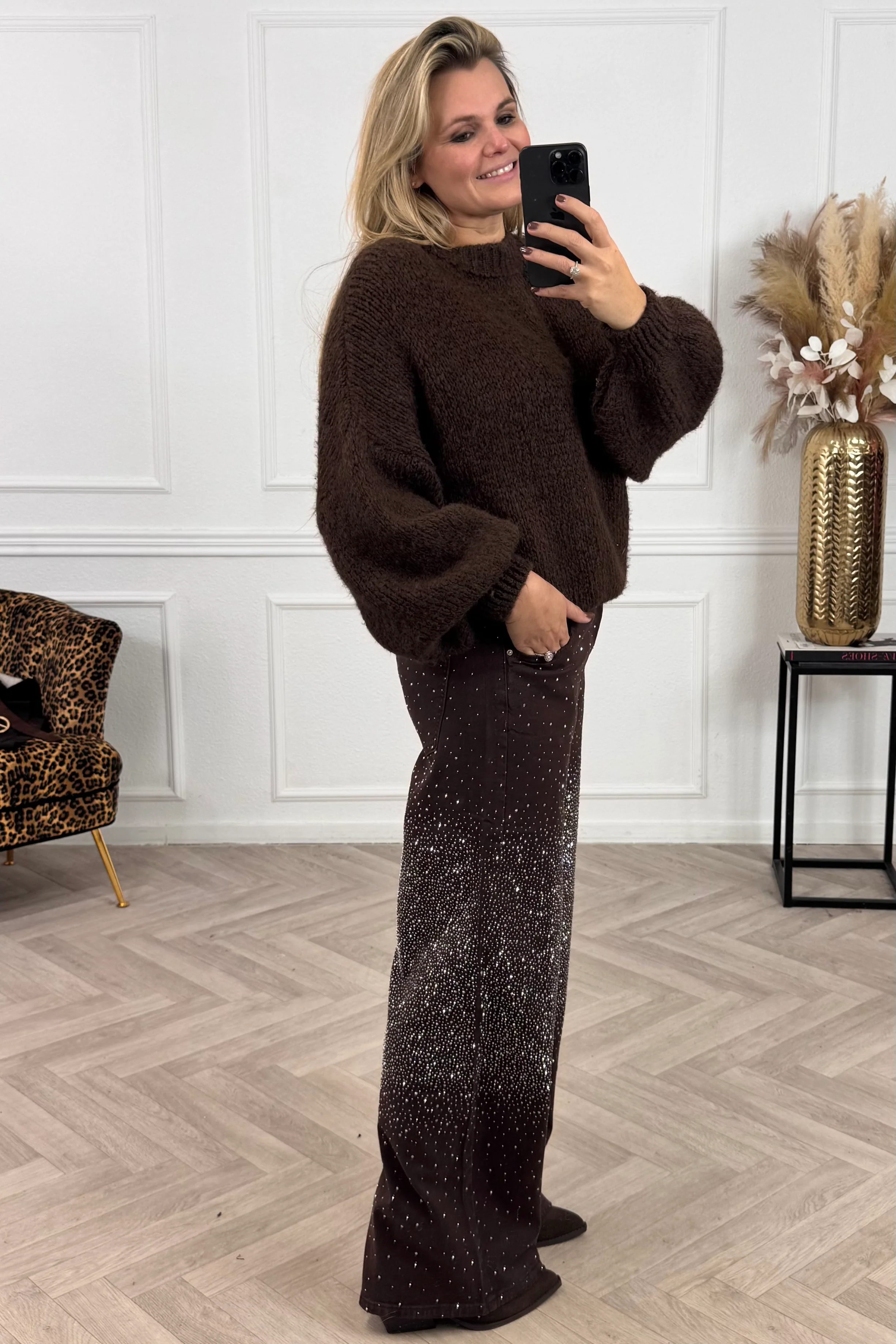 Alix Sparkle Jeans - Brown - Image 2