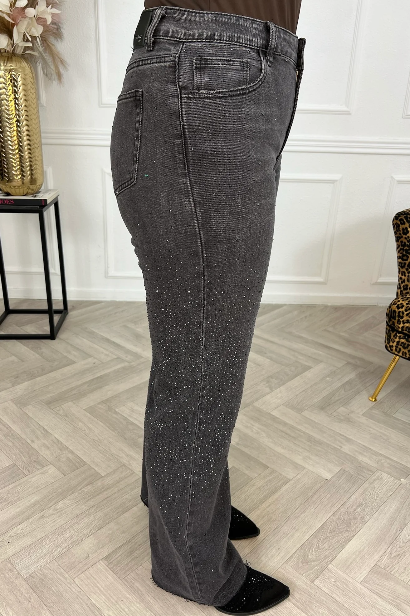 All Over Glitter Tall Jeans - Black - Image 6