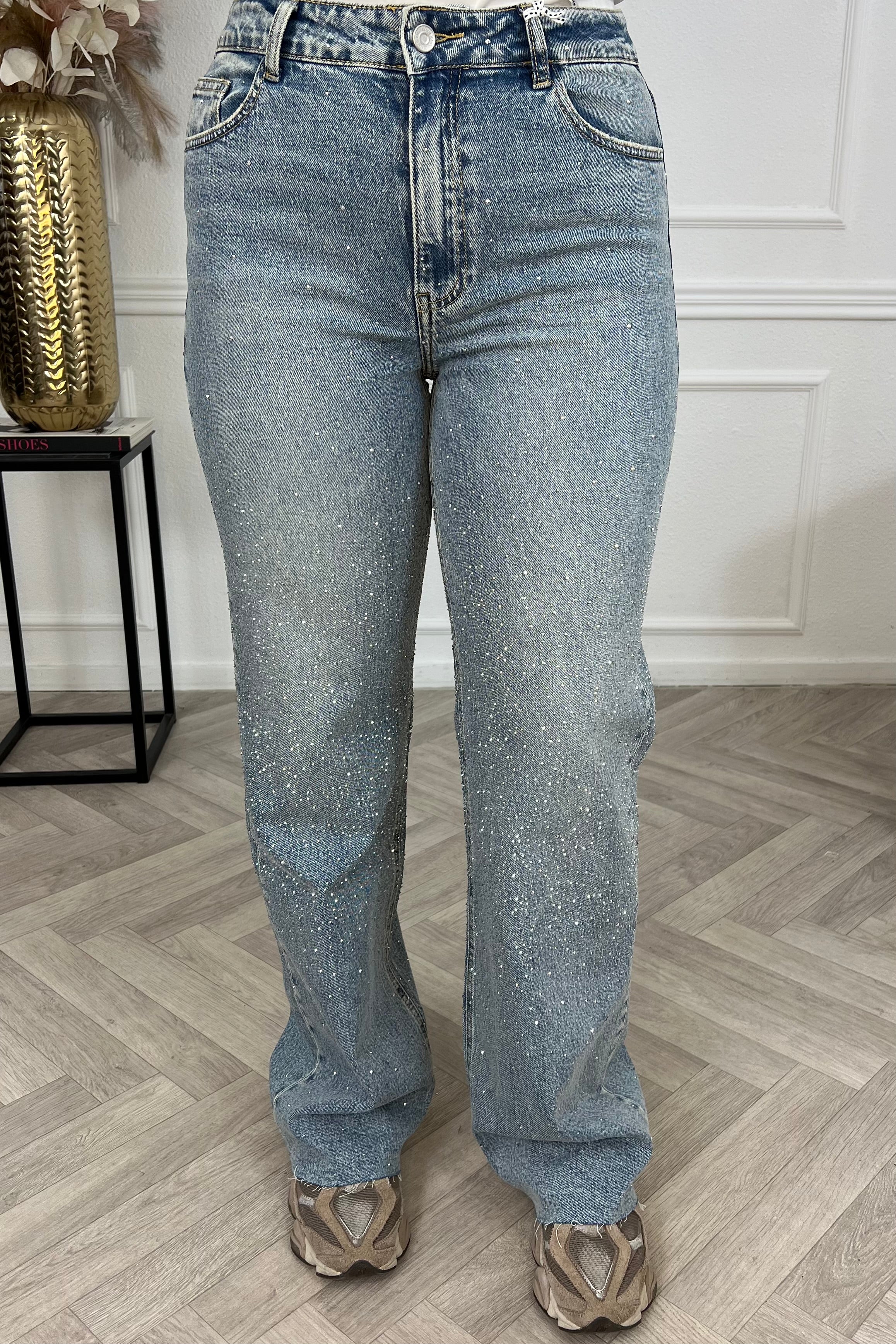 All Over Glitter Tall Jeans - Blue