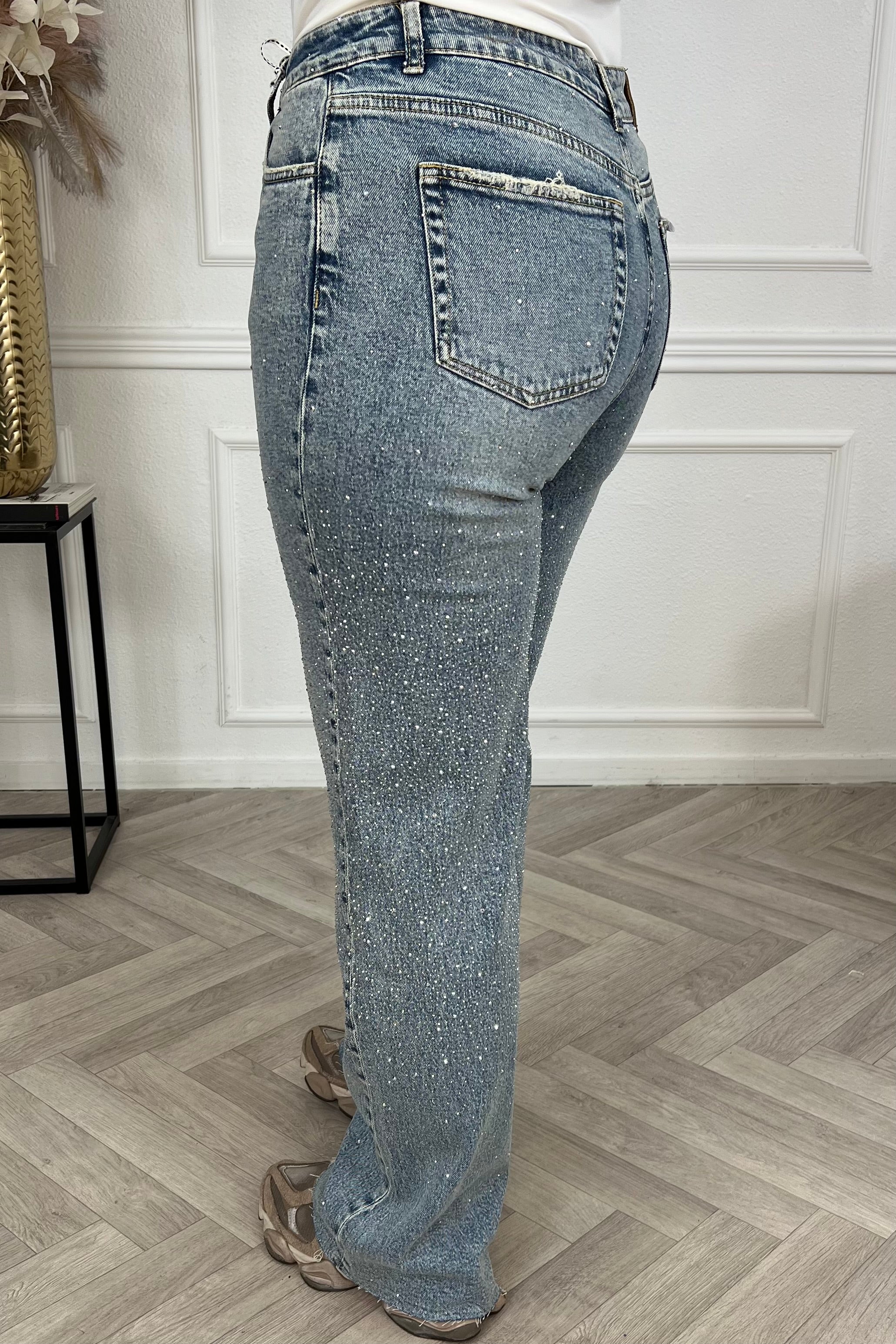 All Over Glitter Tall Jeans - Blue - Image 4