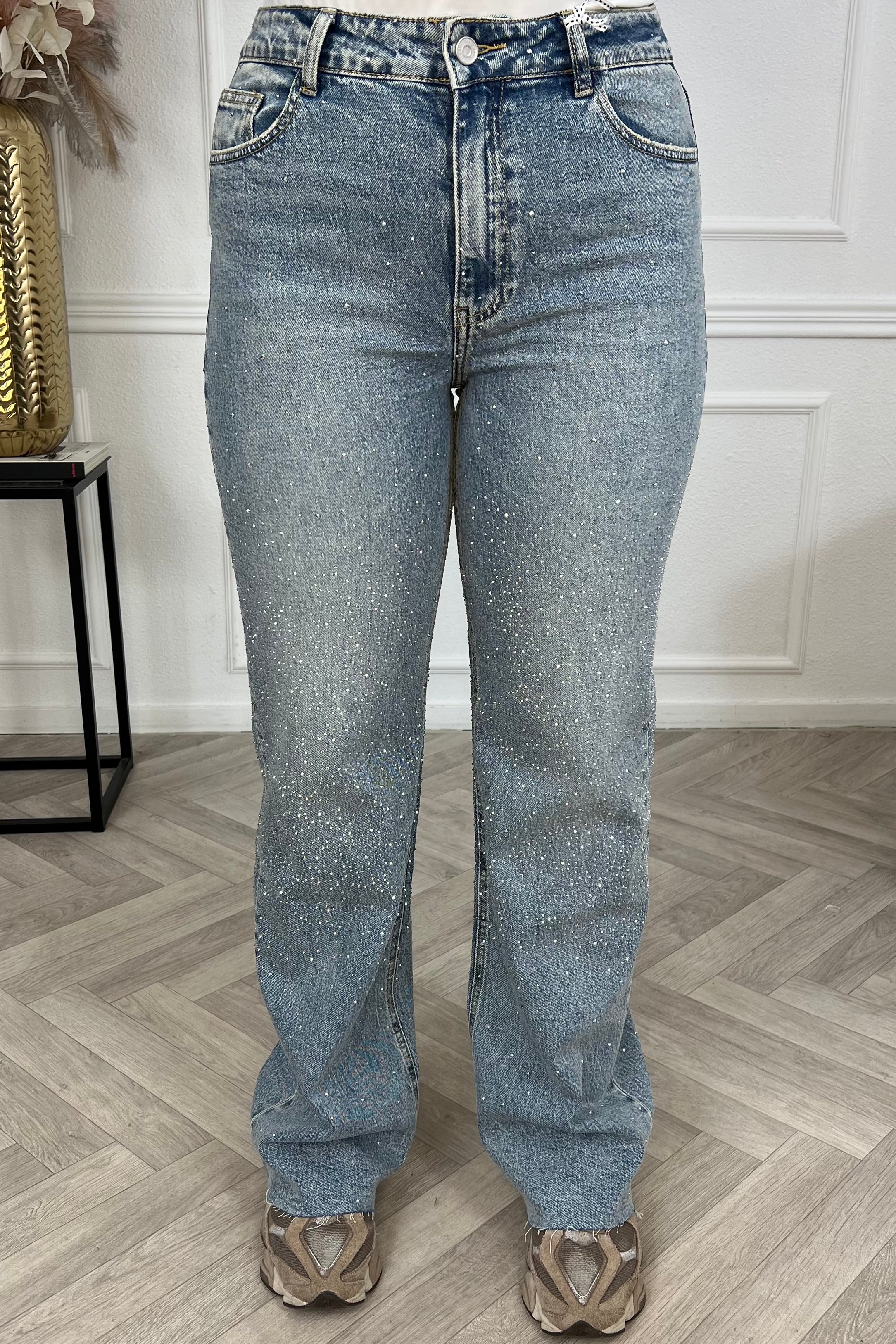 All Over Glitter Tall Jeans - Blue - Image 5