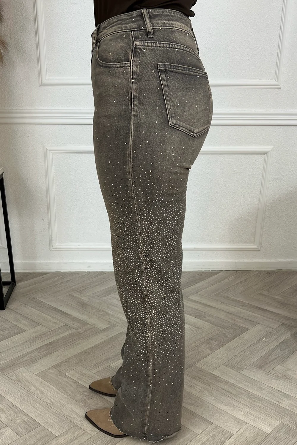 All Over Glitter Tall Jeans - Taupe - Image 10