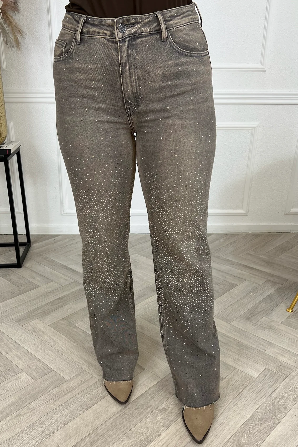 All Over Glitter Tall Jeans - Taupe - Image 11