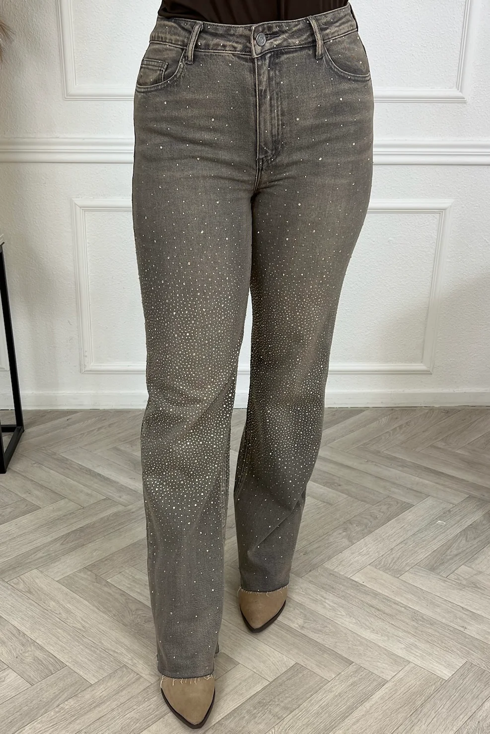 All Over Glitter Tall Jeans - Taupe - Image 12