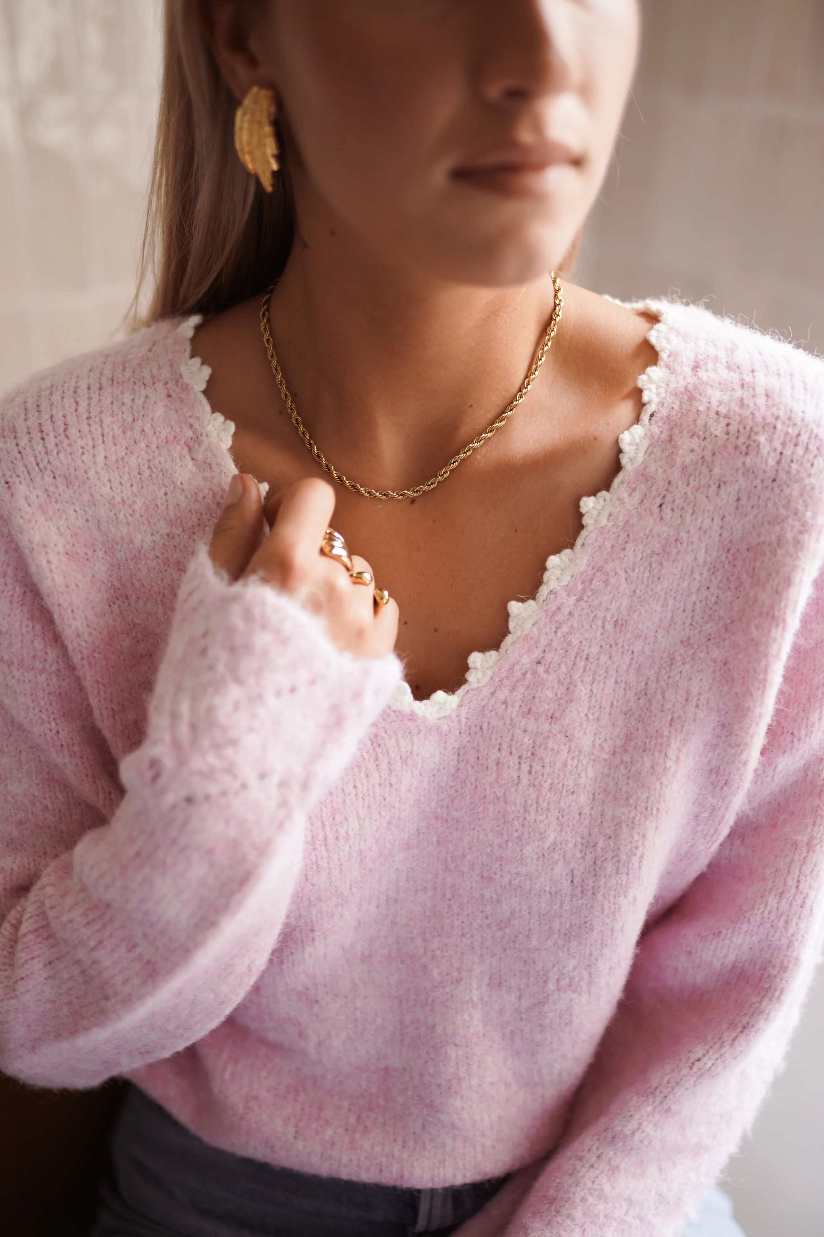 Alyse Sweet Sweater - Pink
