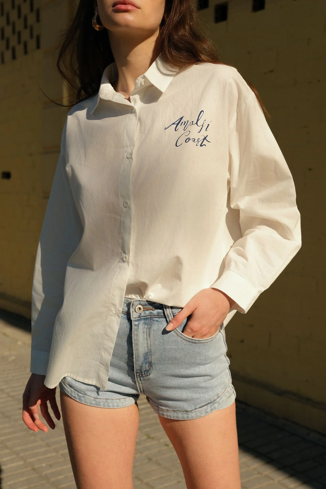 Amalfi Coast Cotton Blouse - White - Image 2