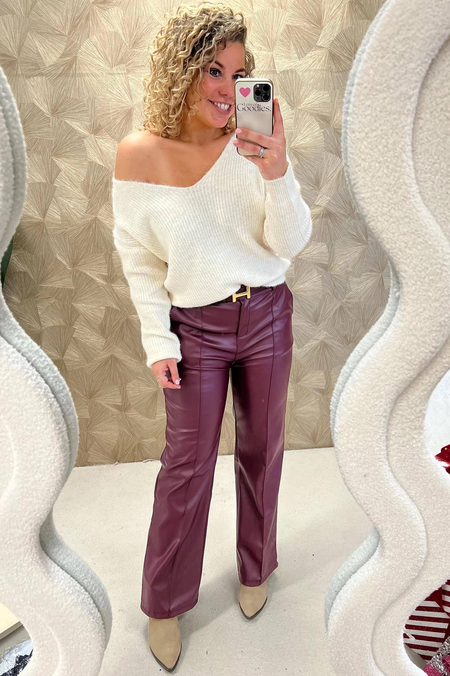Amandine Bow Sweater - Beige - Image 3