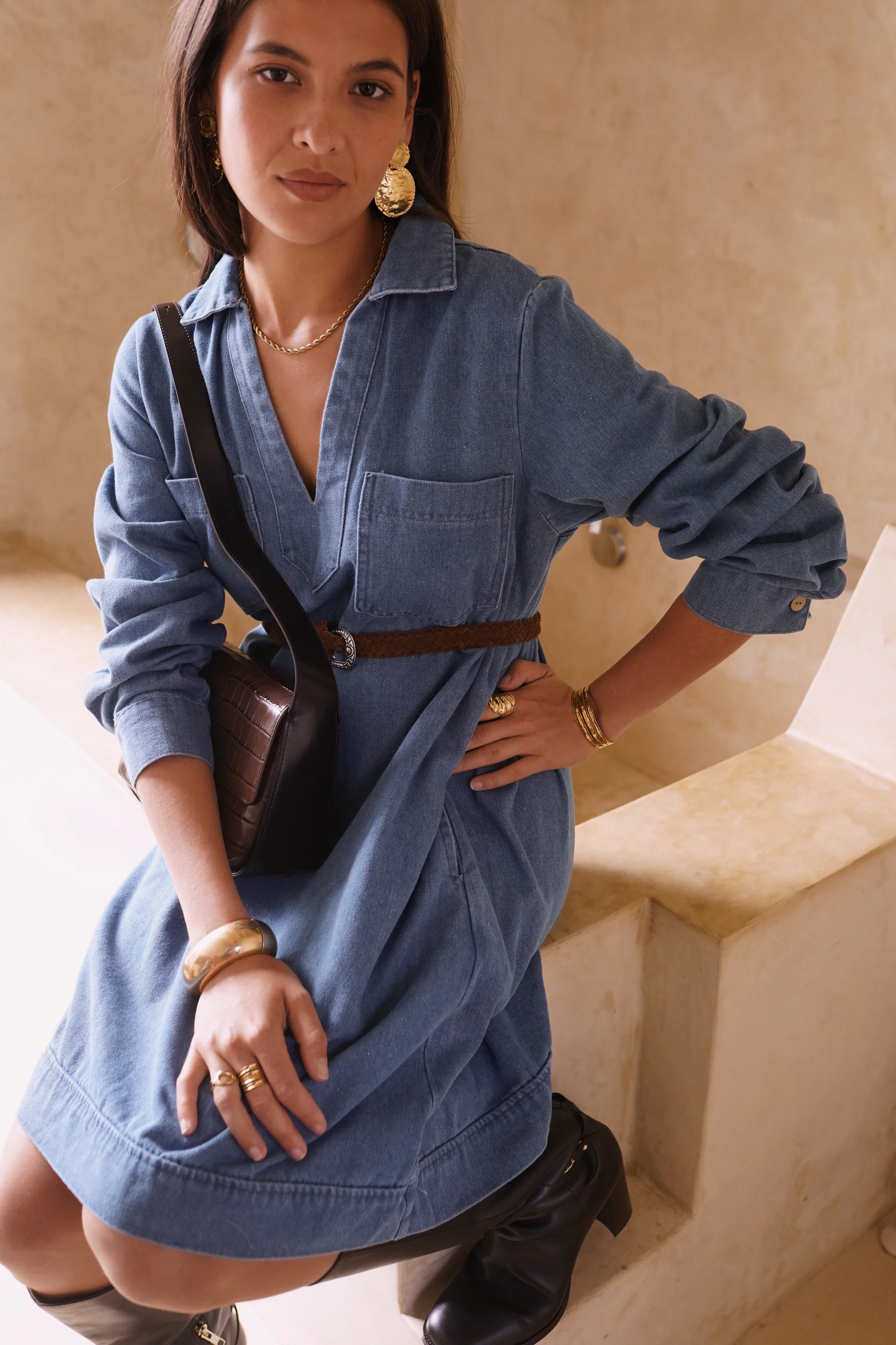 Amélie Denim Dress - Blue - Image 3