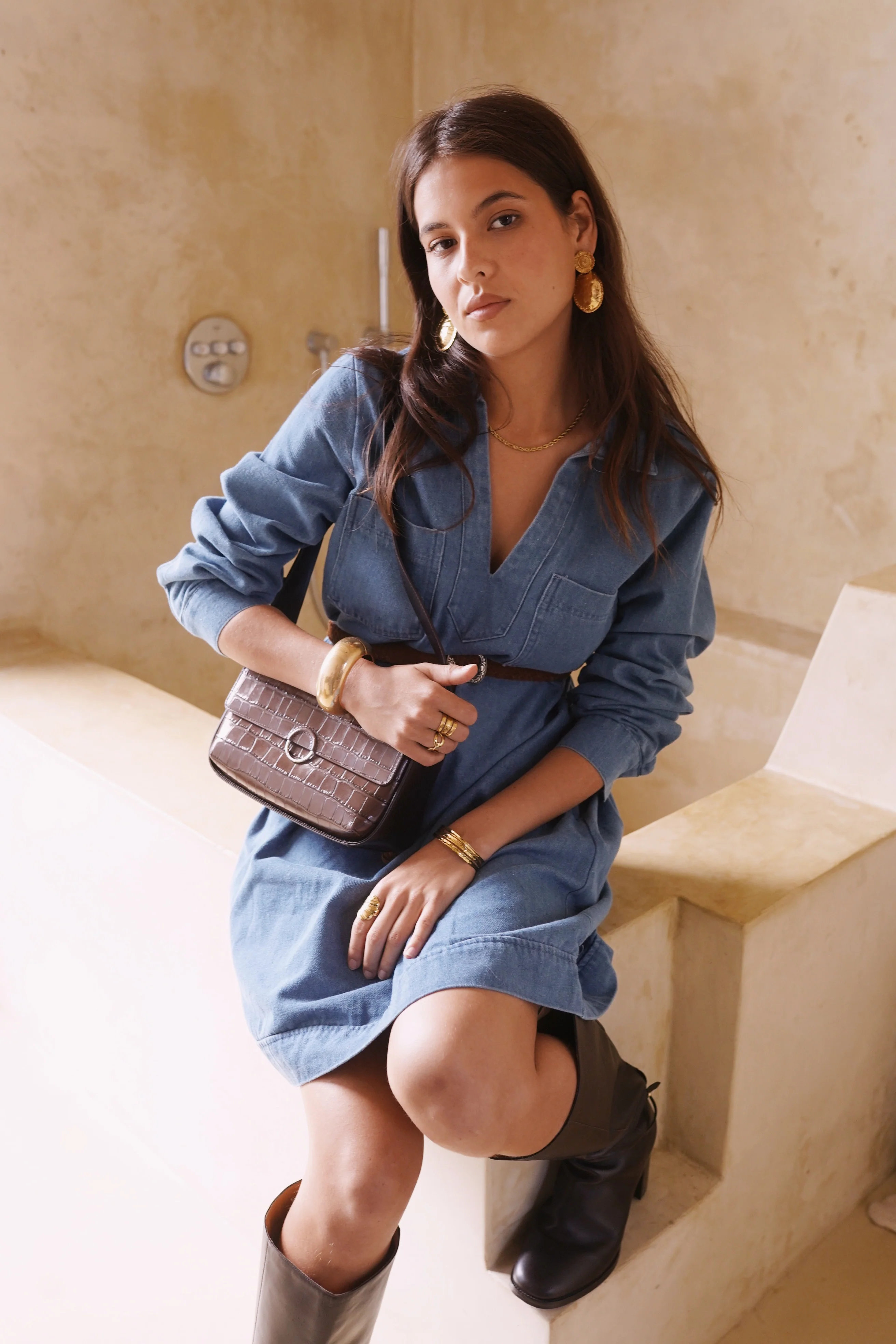 Amélie Denim Dress - Blue - Image 4