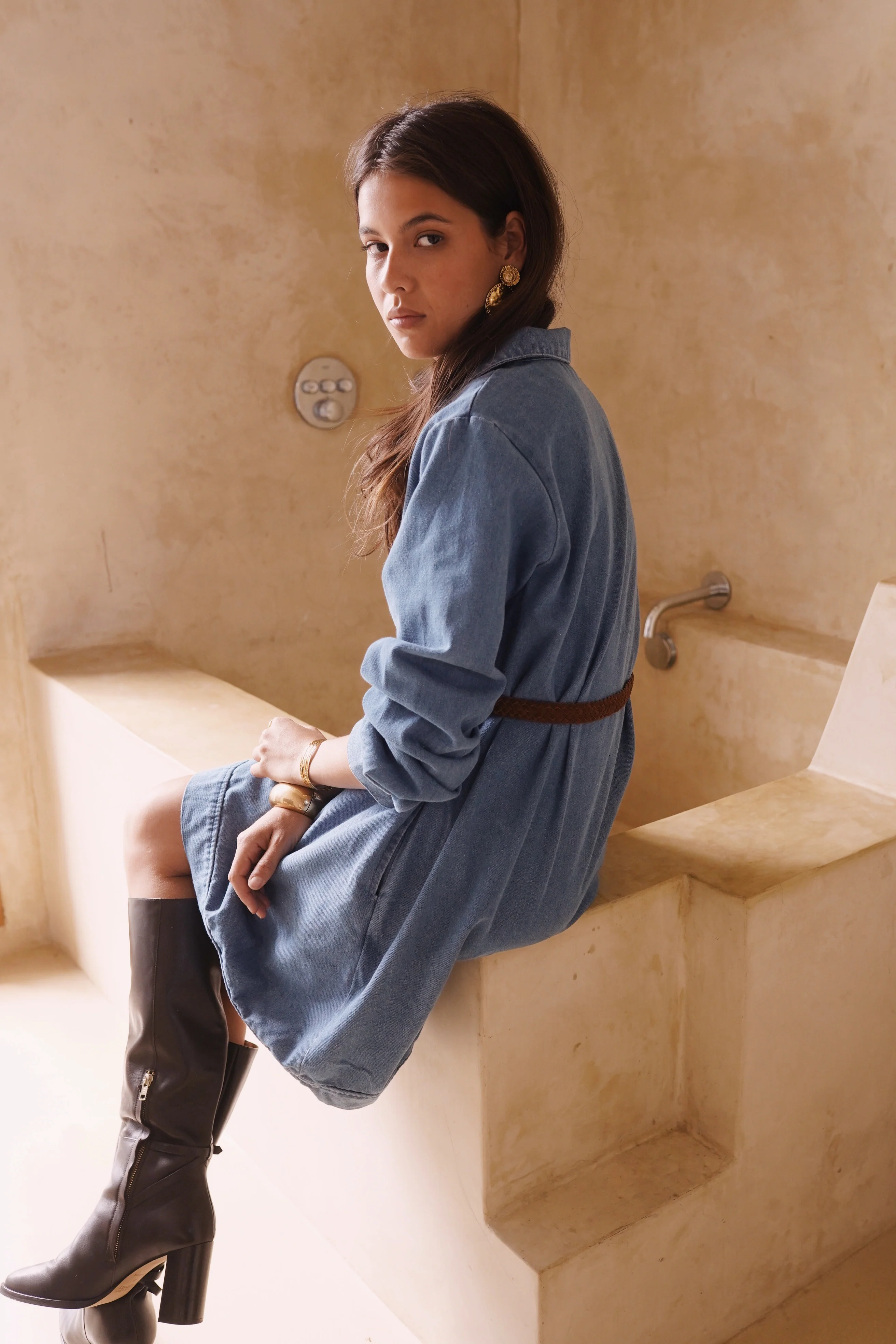 Amélie Denim Dress - Blue - Image 5