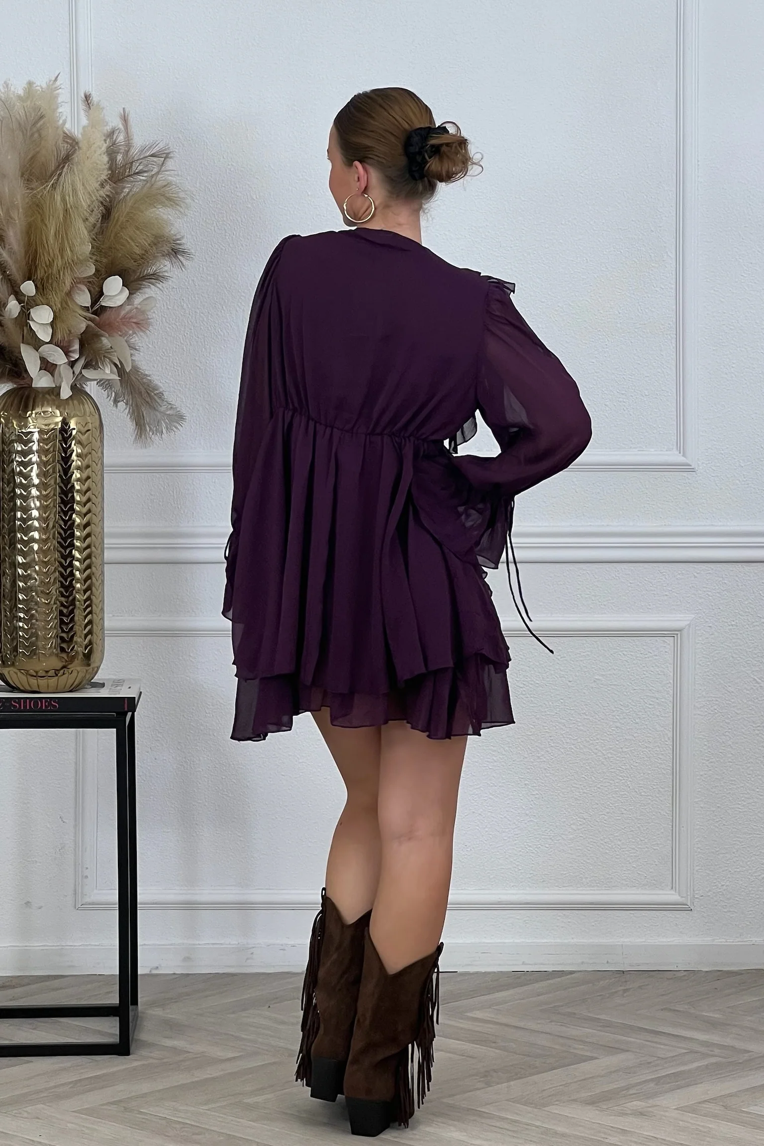 Amora Ruffle Dress - Purple - Image 6