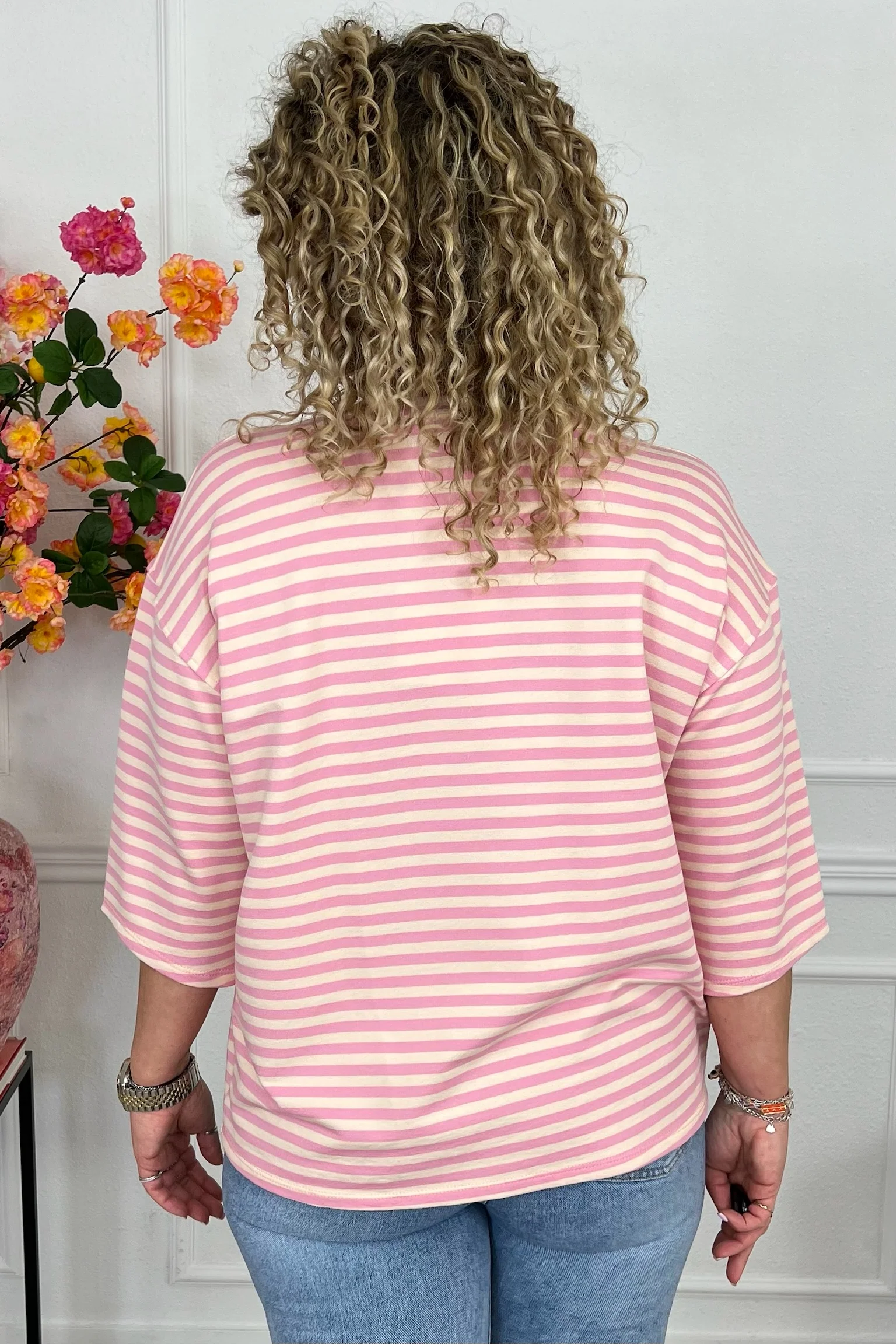 Amour Club Striped Shirt - Light Pink/Yellow - Image 3