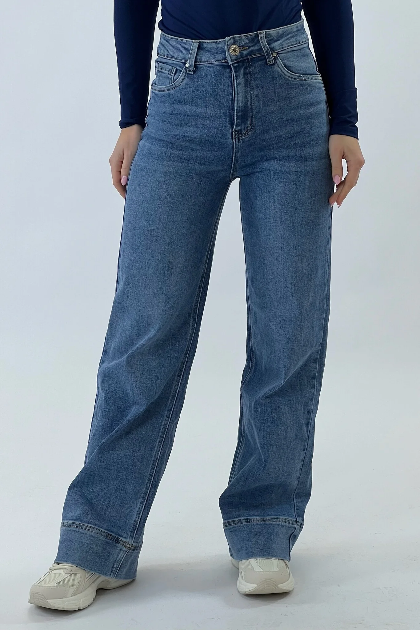 Anna Wide Leg Jeans - Blue - Image 2