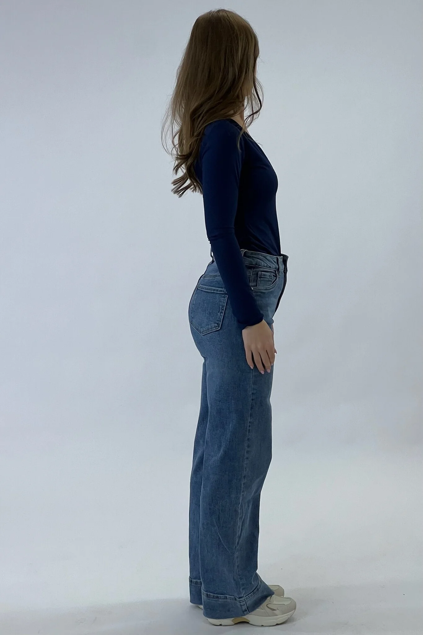 Anna Wide Leg Jeans - Blue - Image 3