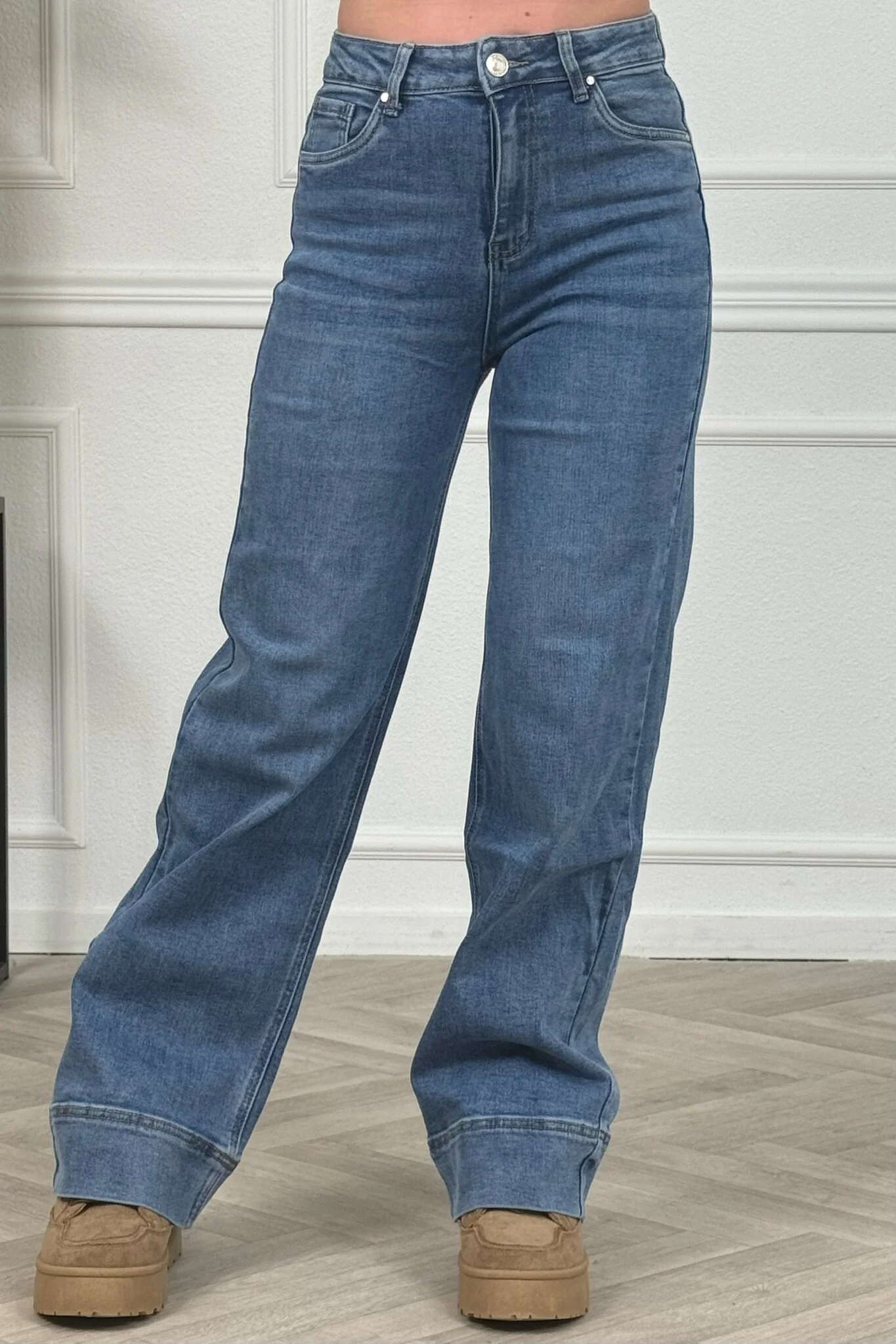Anna Wide Leg Jeans - Blue - Image 7