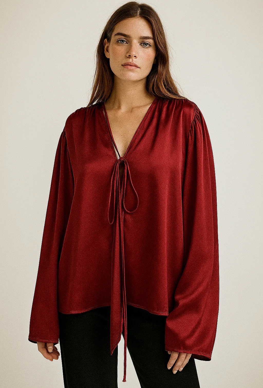 Arielle Silk Blouse - Bordeaux