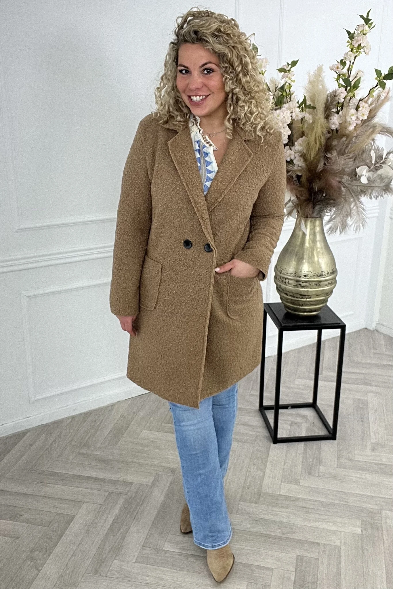 Autumn Teddy Coat - Camel - Image 4