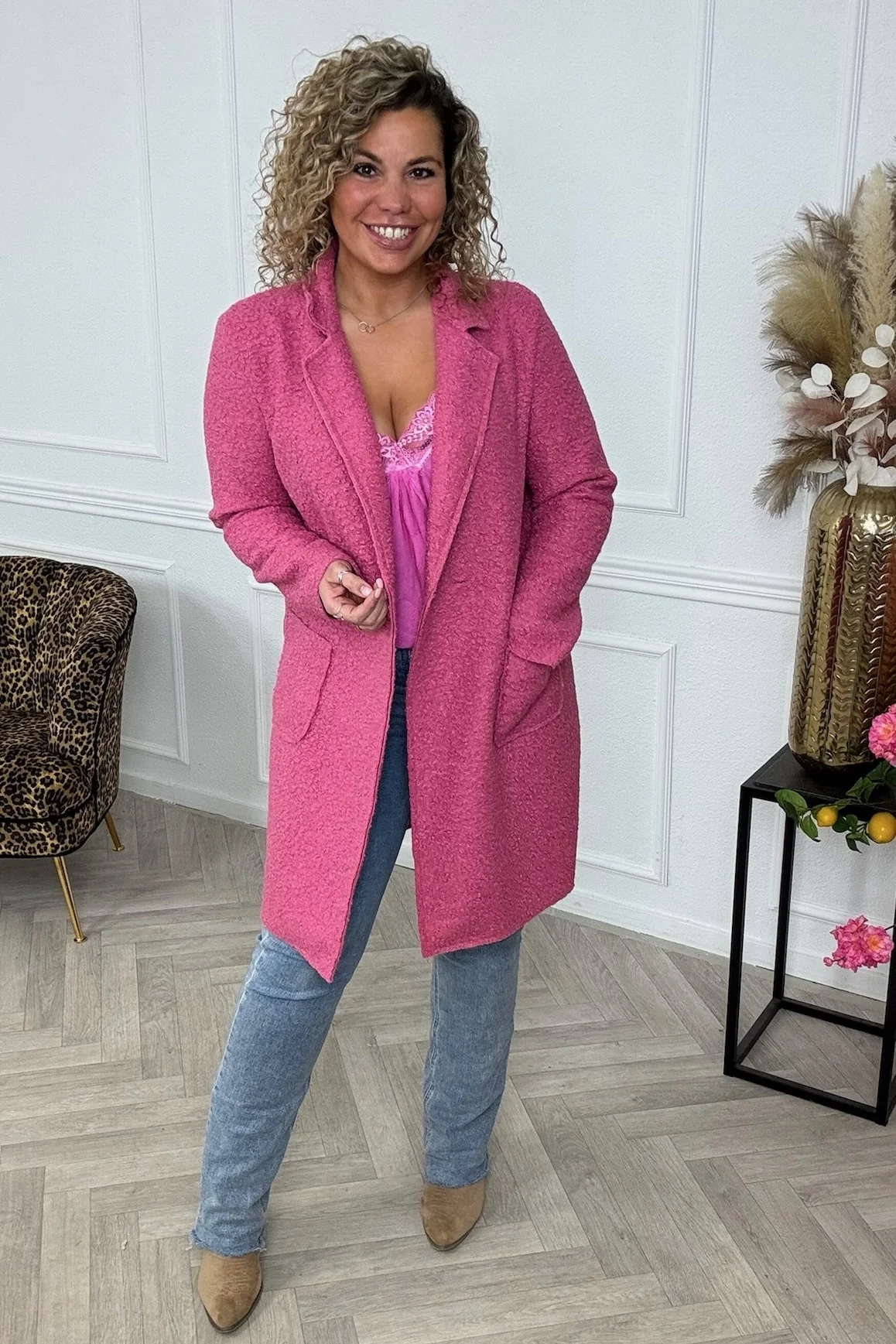 Autumn Teddy Coat - Cotton Candy - Image 2