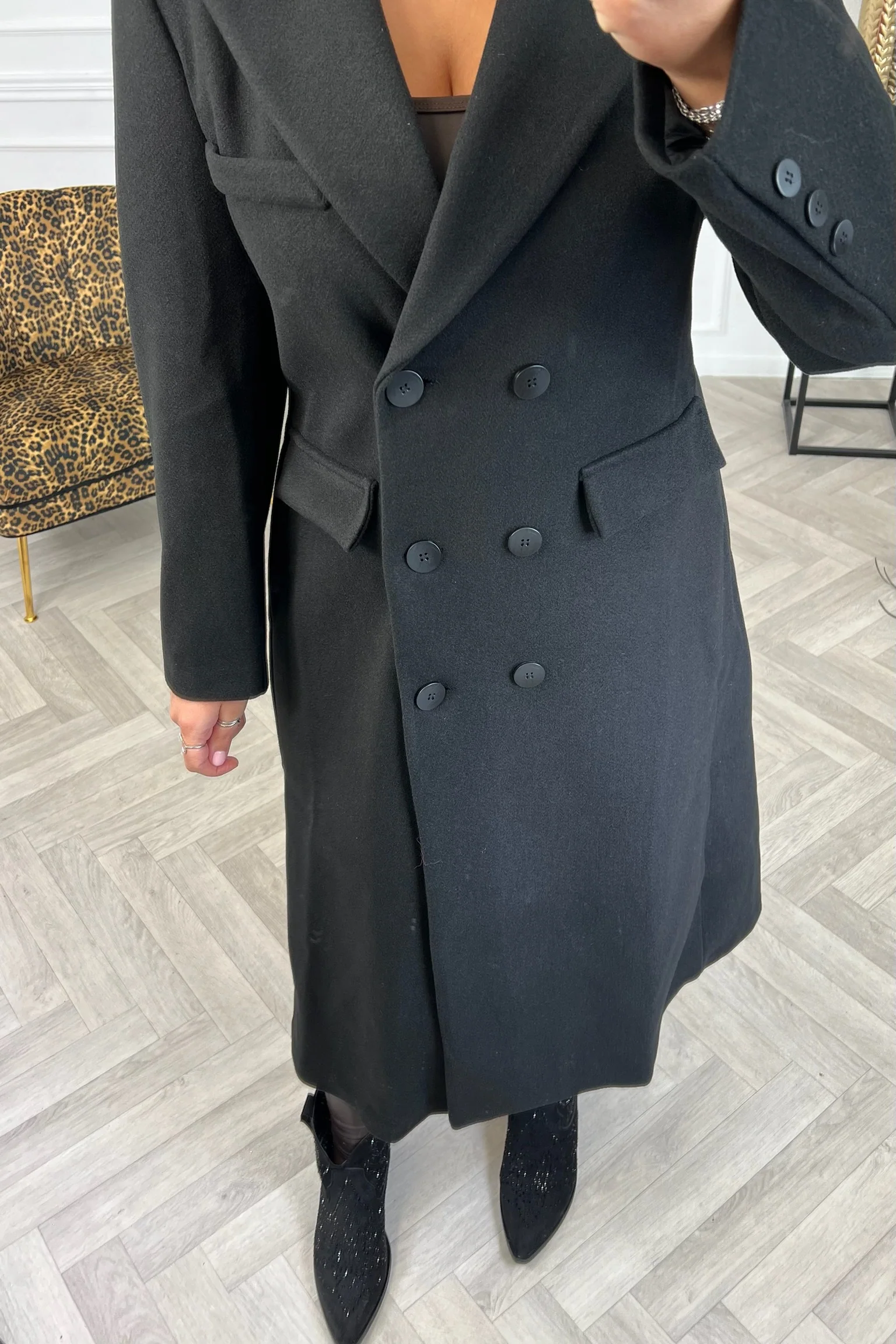Perfect Long Taille Coat - Black - Image 7