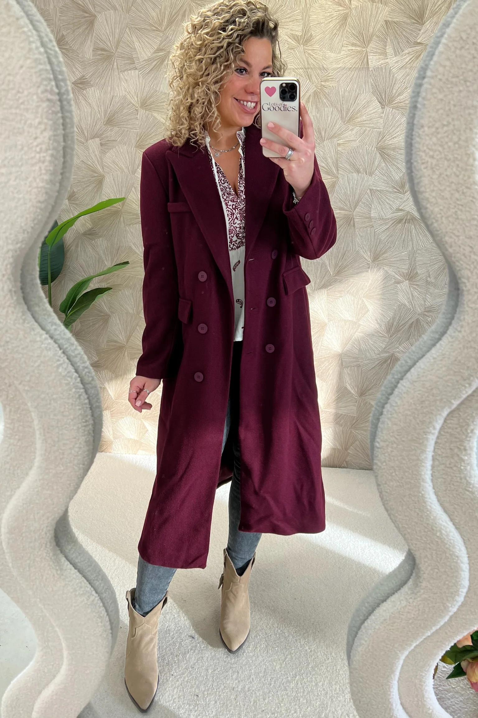 Perfect Long Taille Coat - Bordeaux