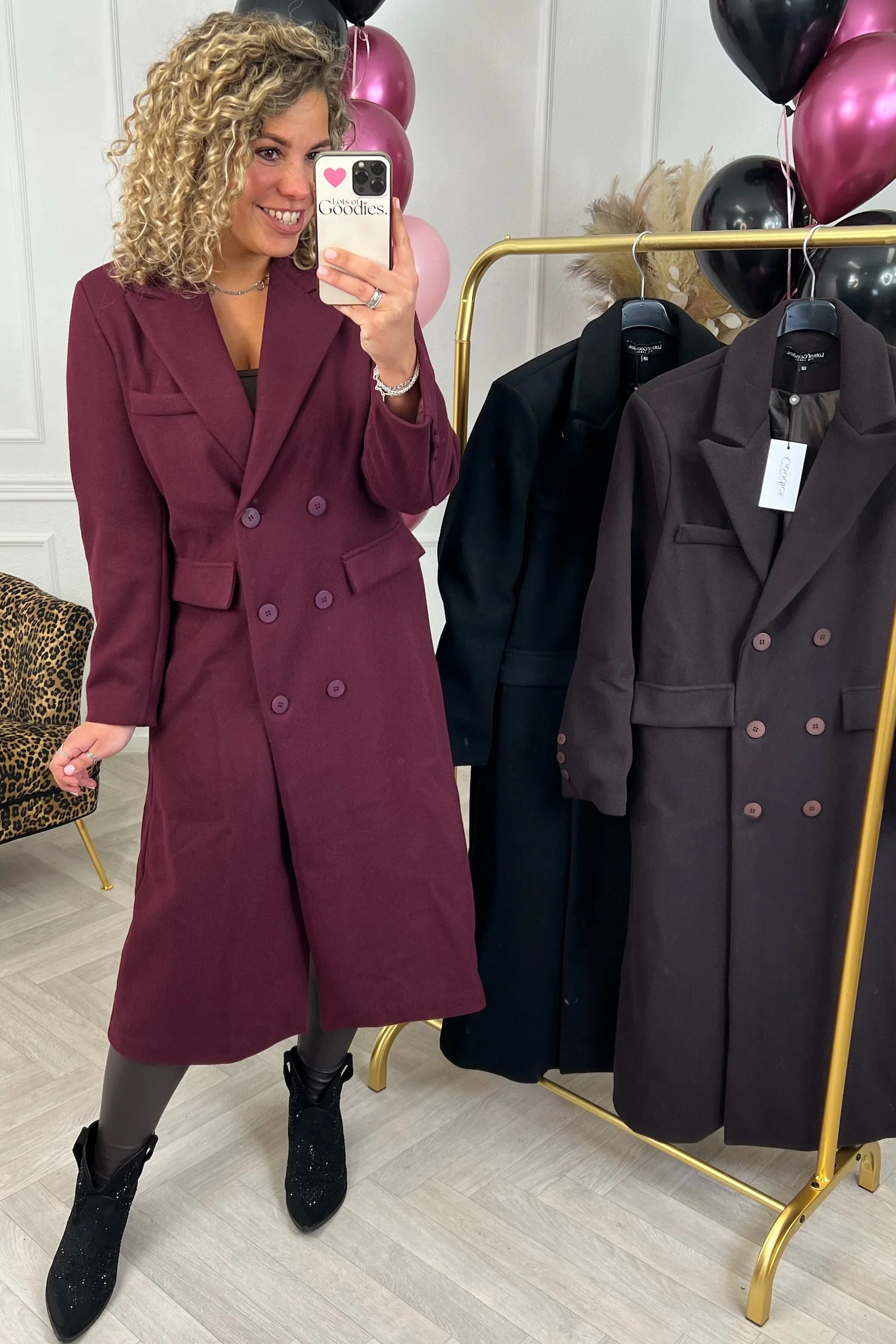 Perfect Long Taille Coat - Bordeaux - Image 10
