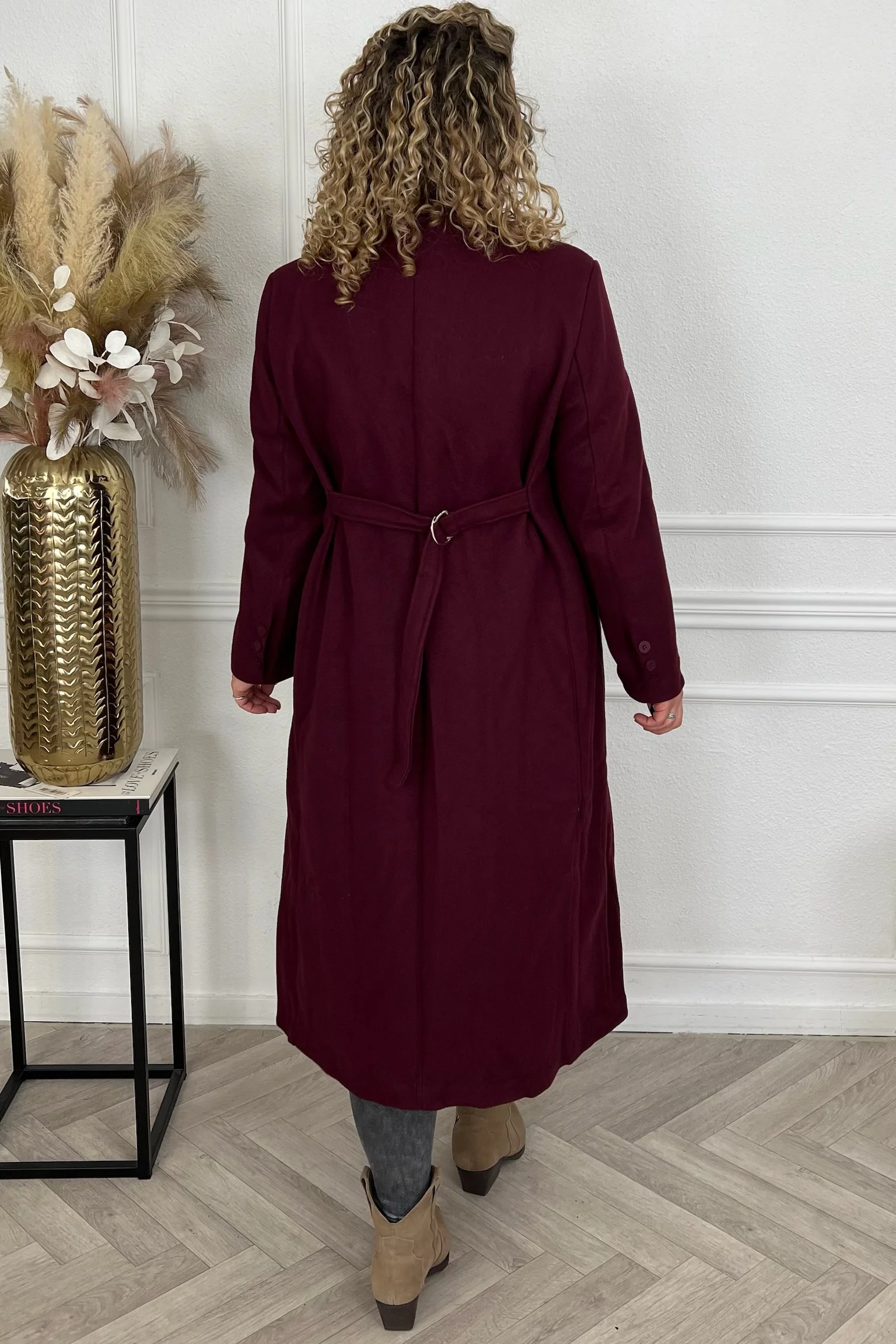 Perfect Long Taille Coat - Bordeaux - Image 2