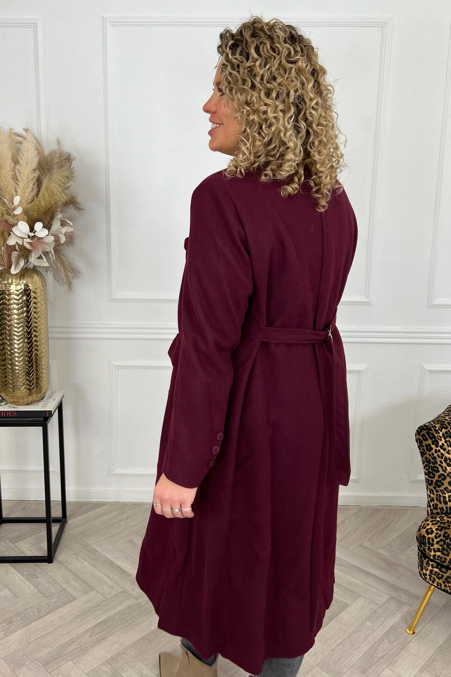 Perfect Long Taille Coat - Bordeaux - Image 3