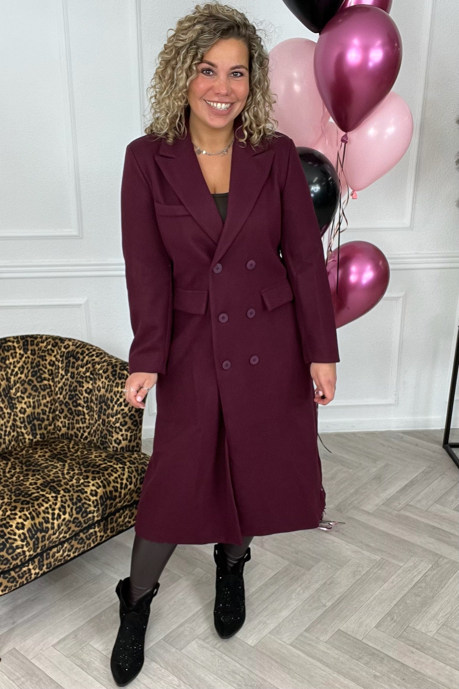 Perfect Long Taille Coat - Bordeaux - Image 7