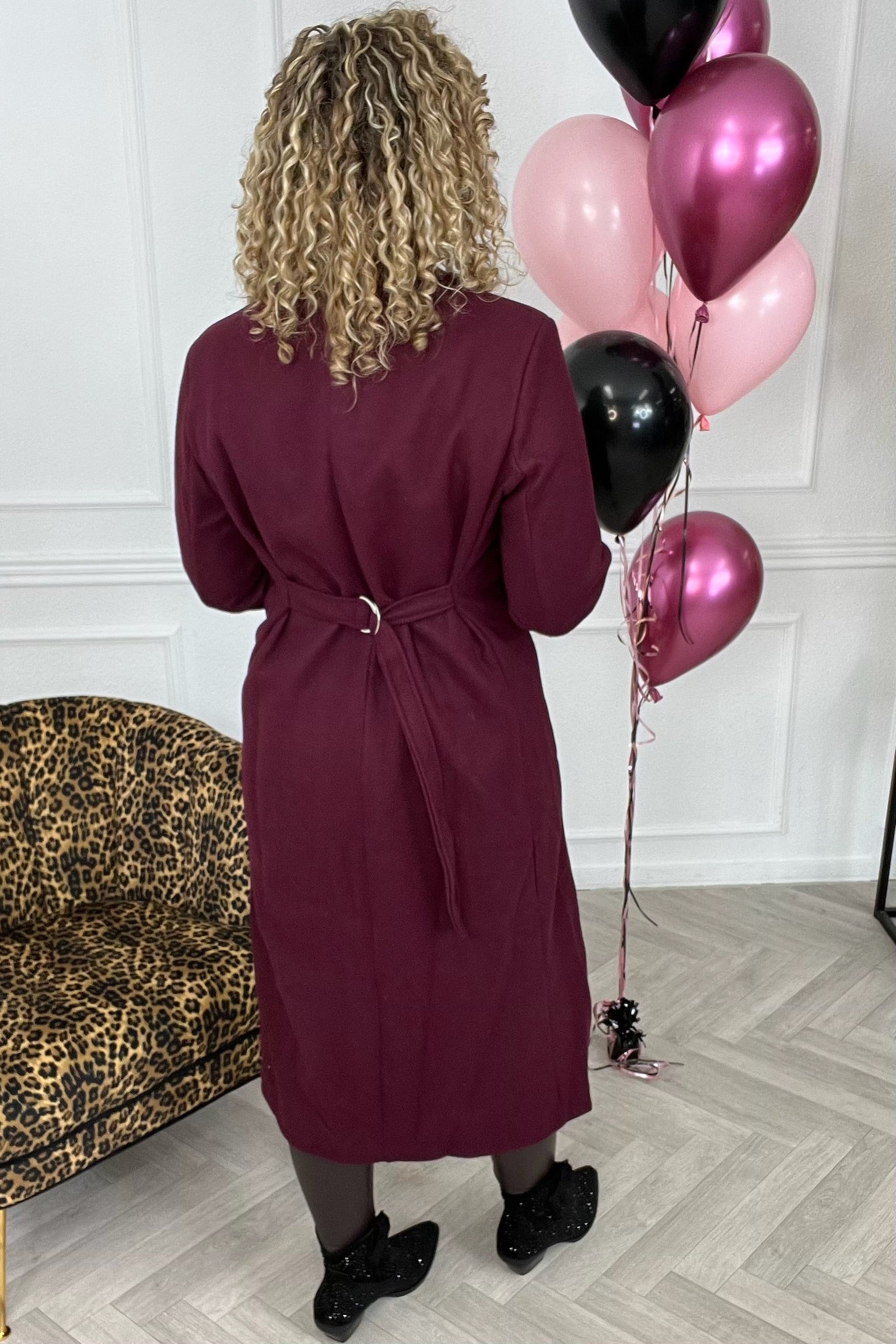 Perfect Long Taille Coat - Bordeaux - Image 8