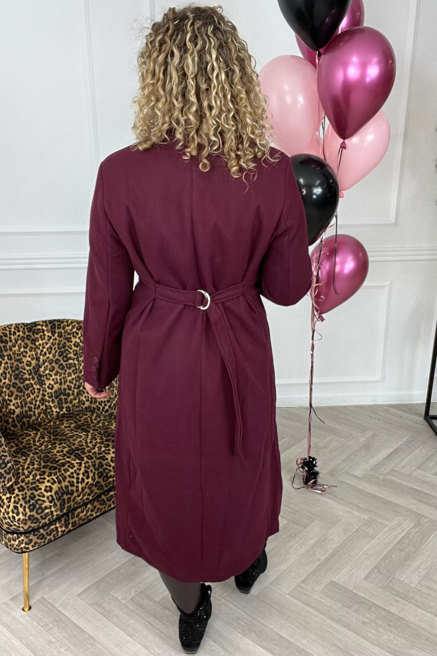 Perfect Long Taille Coat - Bordeaux - Image 9