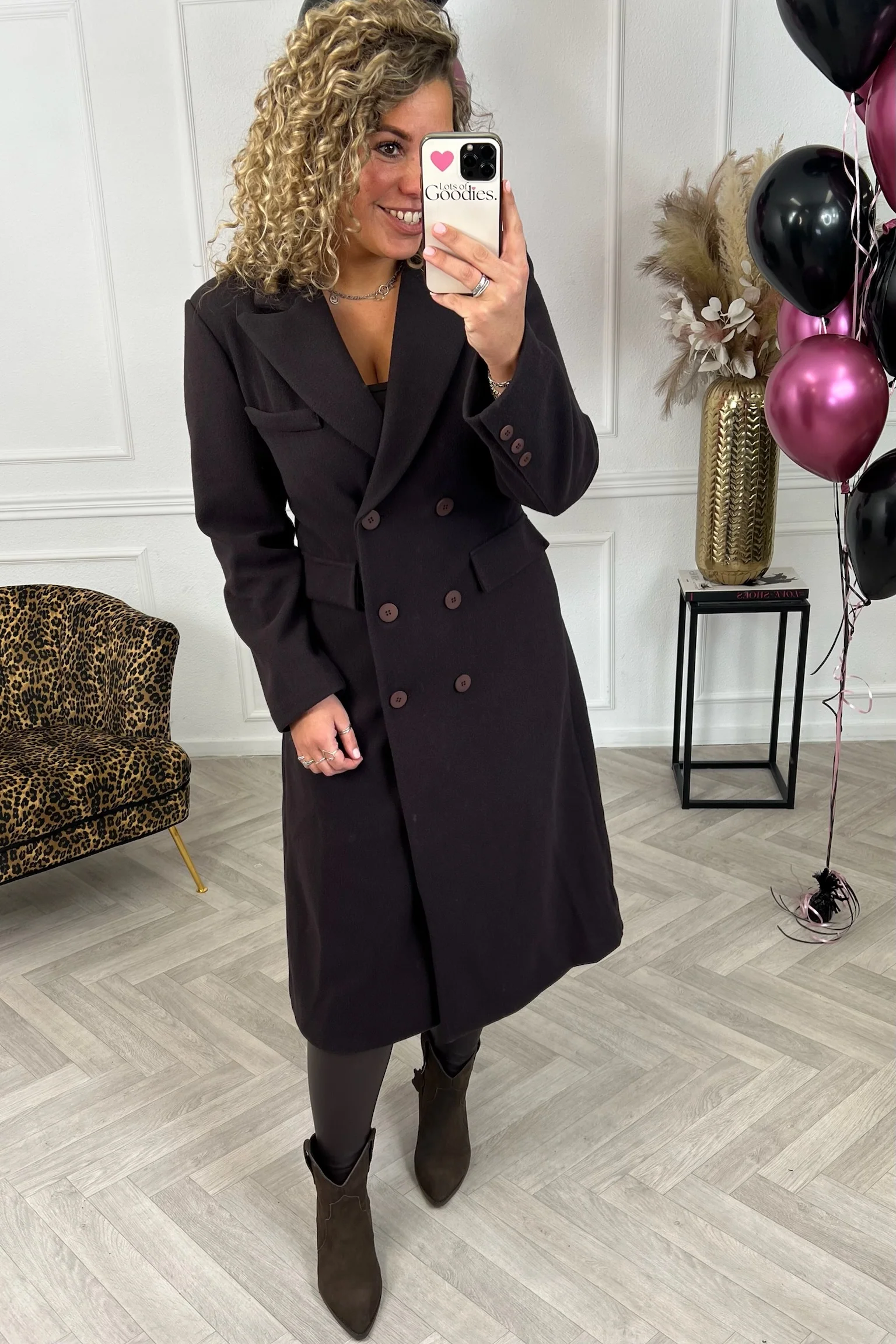 Perfect Long Taille Coat - Brown - Image 4