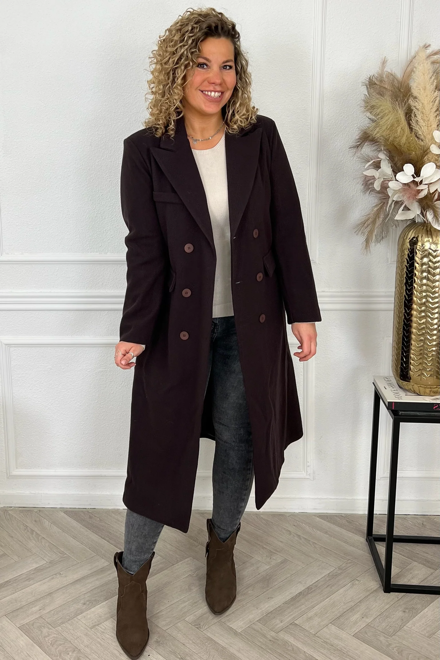 Perfect Long Taille Coat - Brown - Image 5