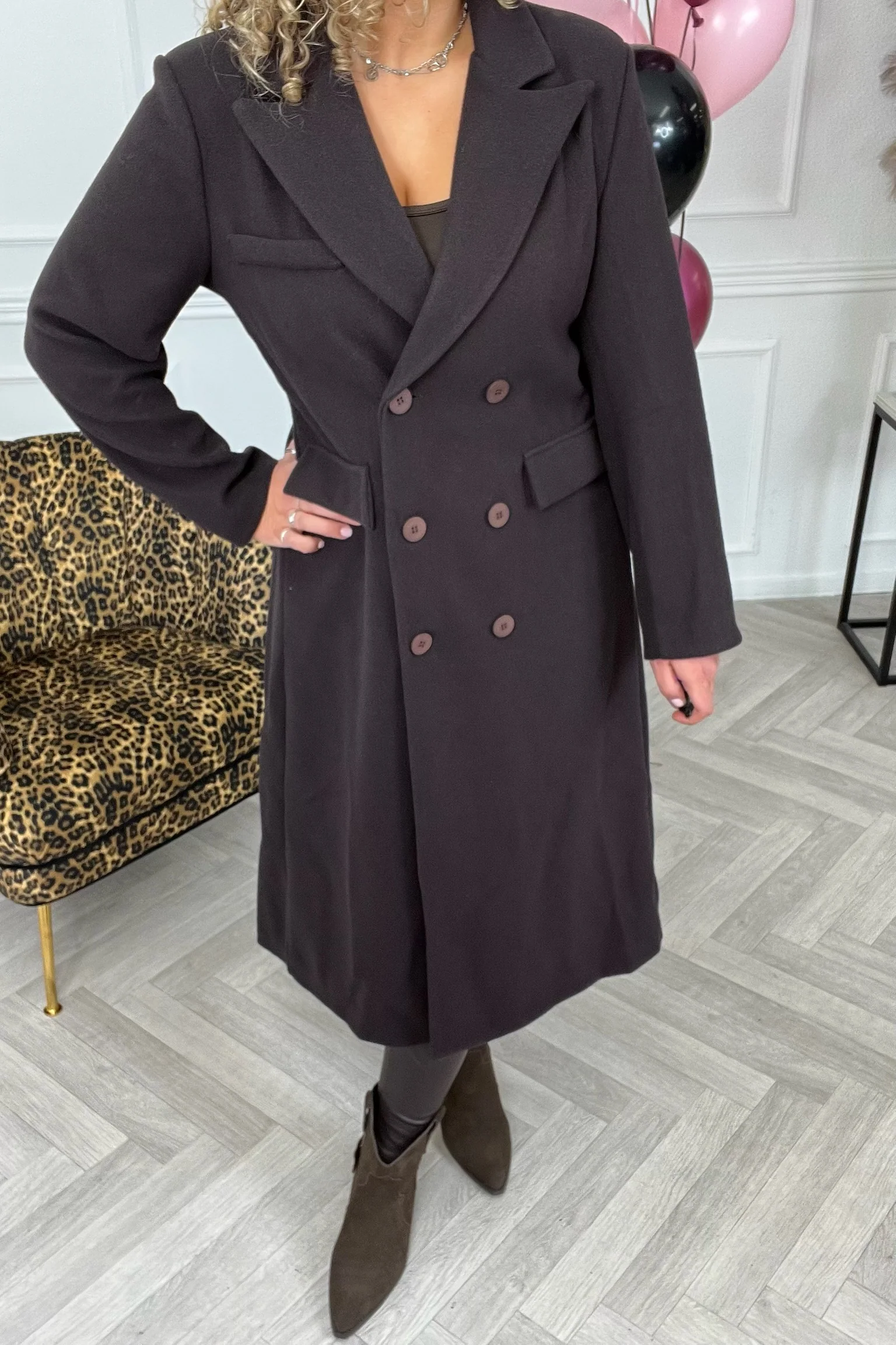 Perfect Long Taille Coat - Brown - Image 9