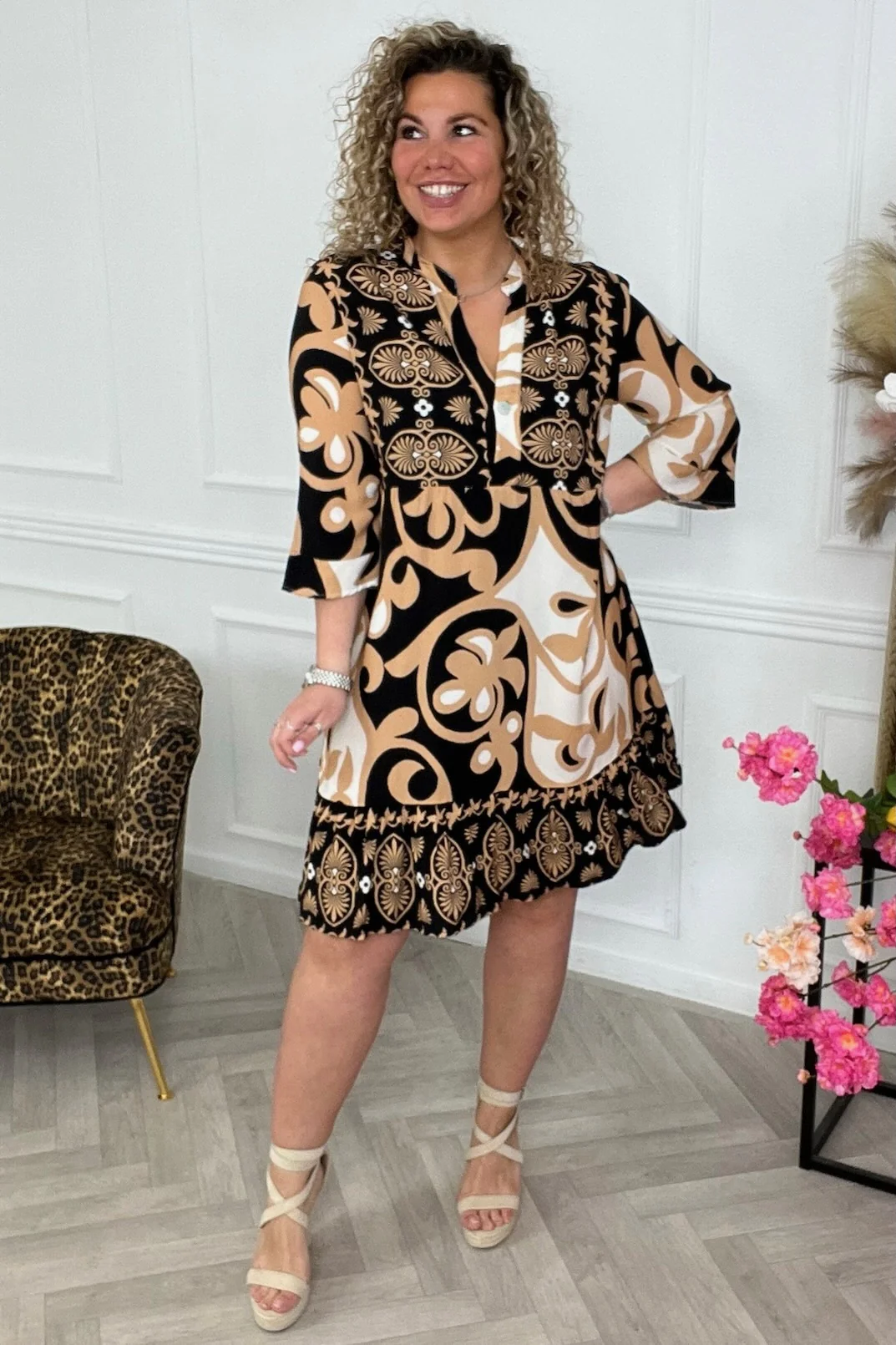 Bali Viscose Dress - Aztec Black - Image 2