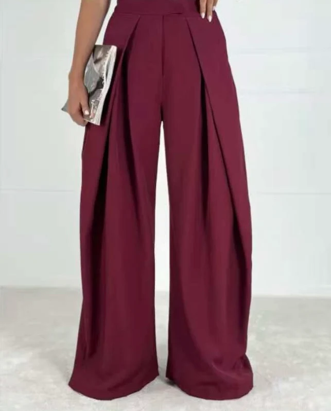 Balloon Fit Pants - Bordeaux