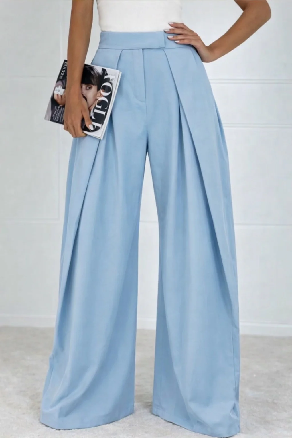 Balloon Fit Pants - Light Blue