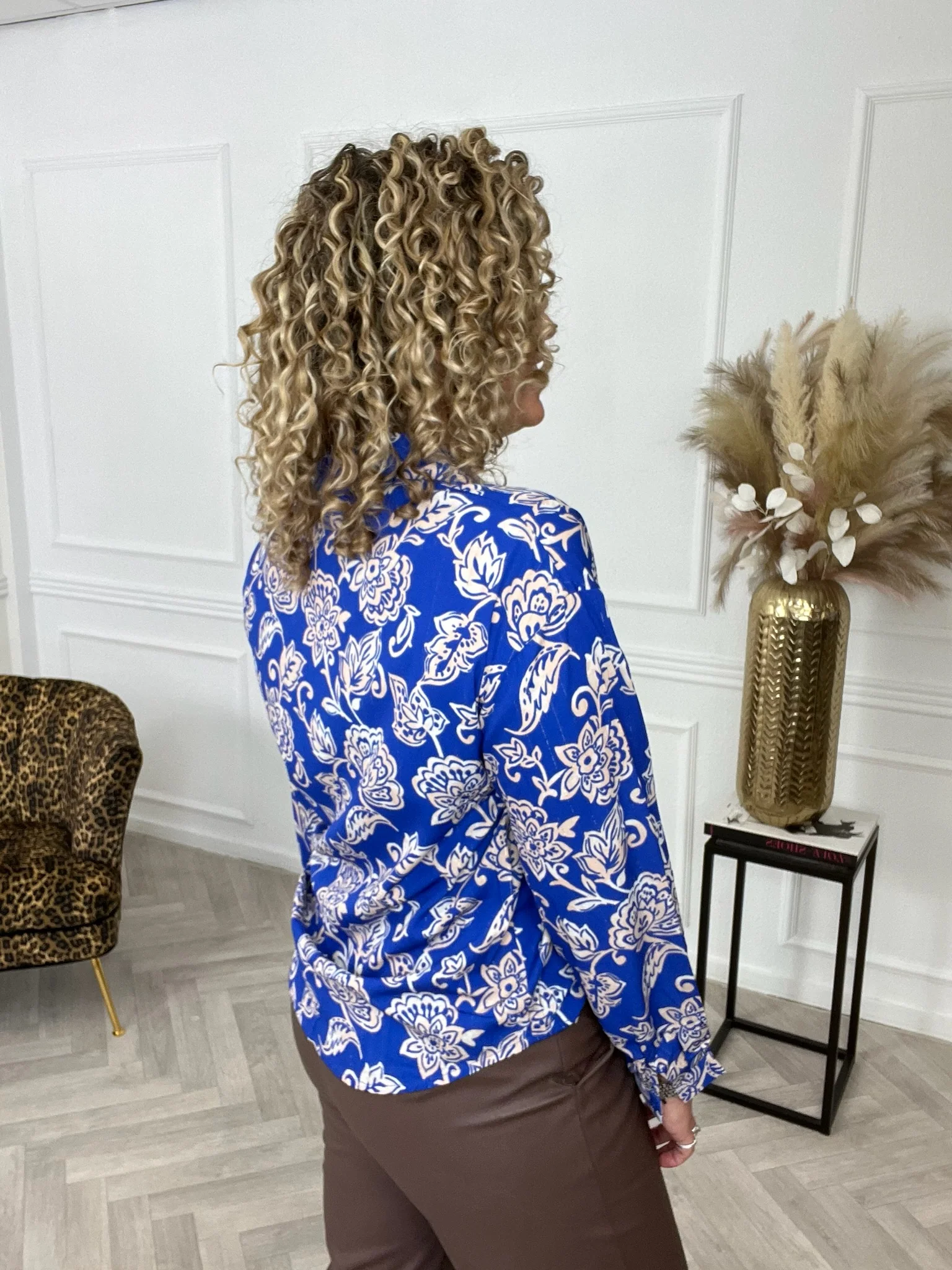 Barok Flower Print Blouse - Kobalt - Image 2