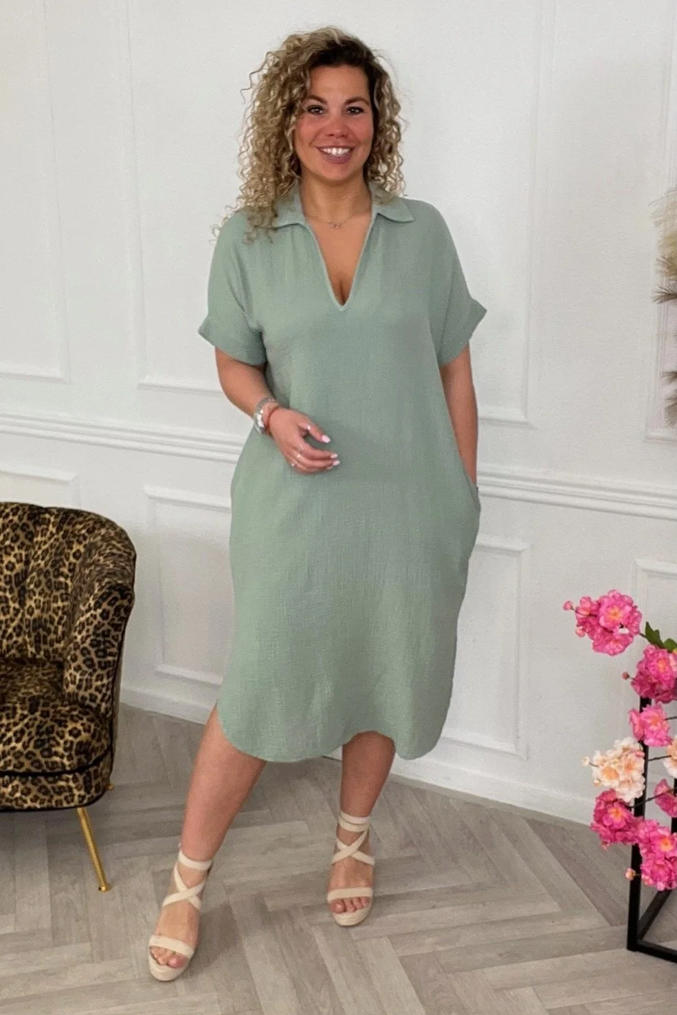 Basic Cotton Tunic - Sage