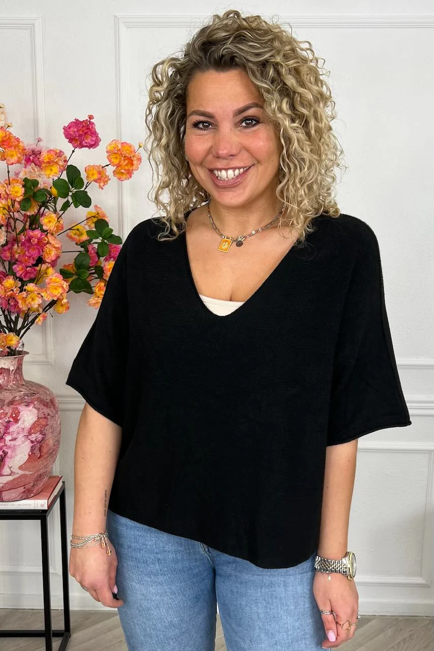 Basic Oversized Spring Sweater - Black