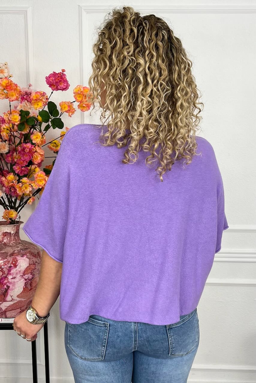 Basic Oversized Spring Sweater - Lila - Image 2