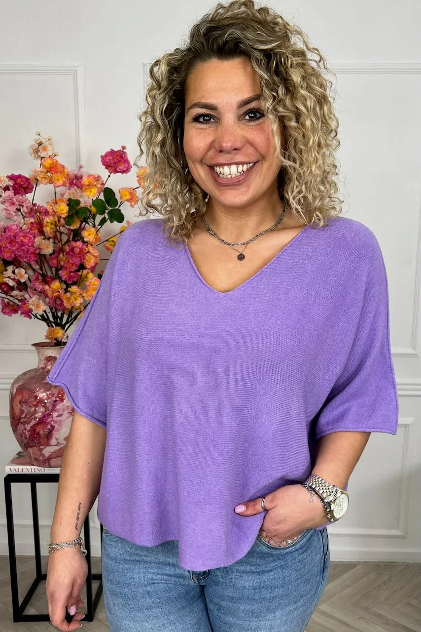 Basic Oversized Spring Sweater - Lila - Image 3