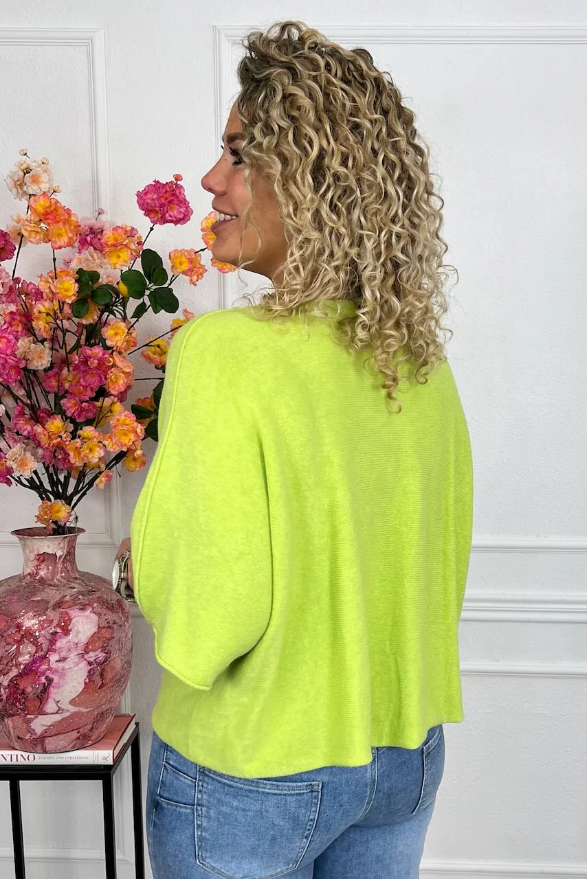 Basic Oversized Spring Sweater - Lime - Image 4