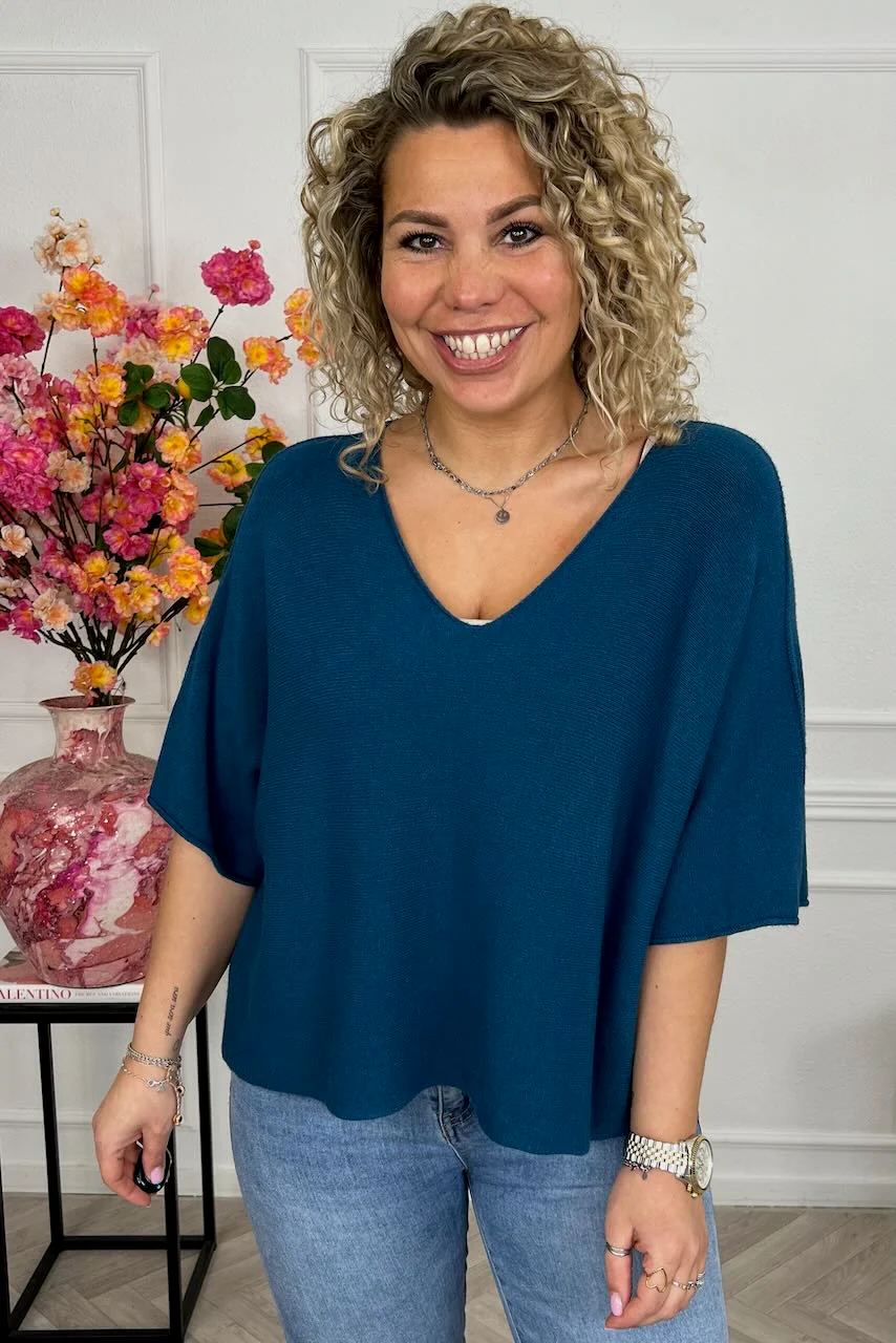 Basic Oversized Spring Sweater - Navy