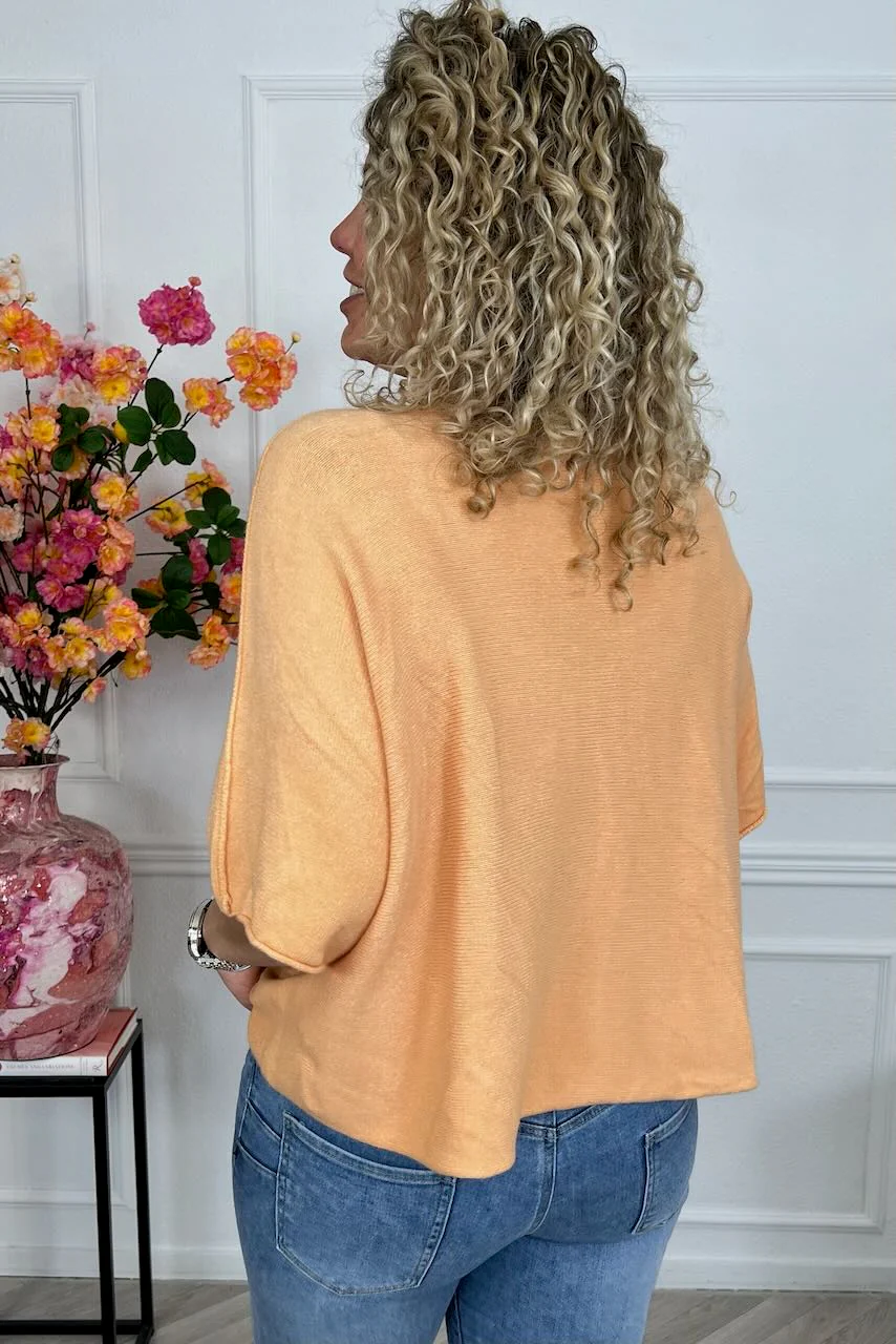 Basic Oversized Spring Sweater - Orange - Image 3