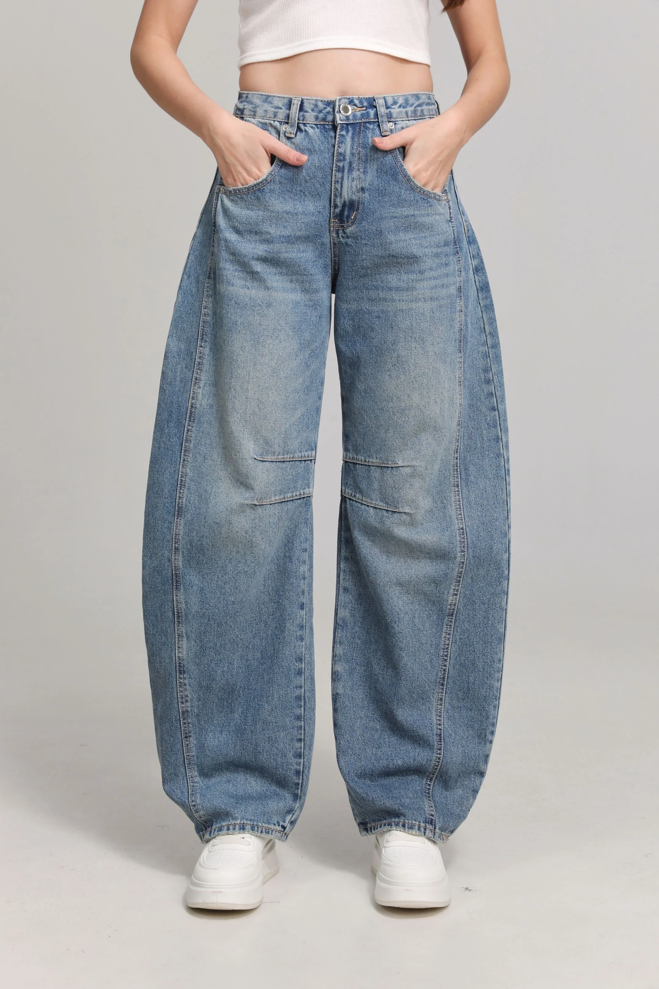 Bibi Barrel Jeans - Denim Blue - Image 3