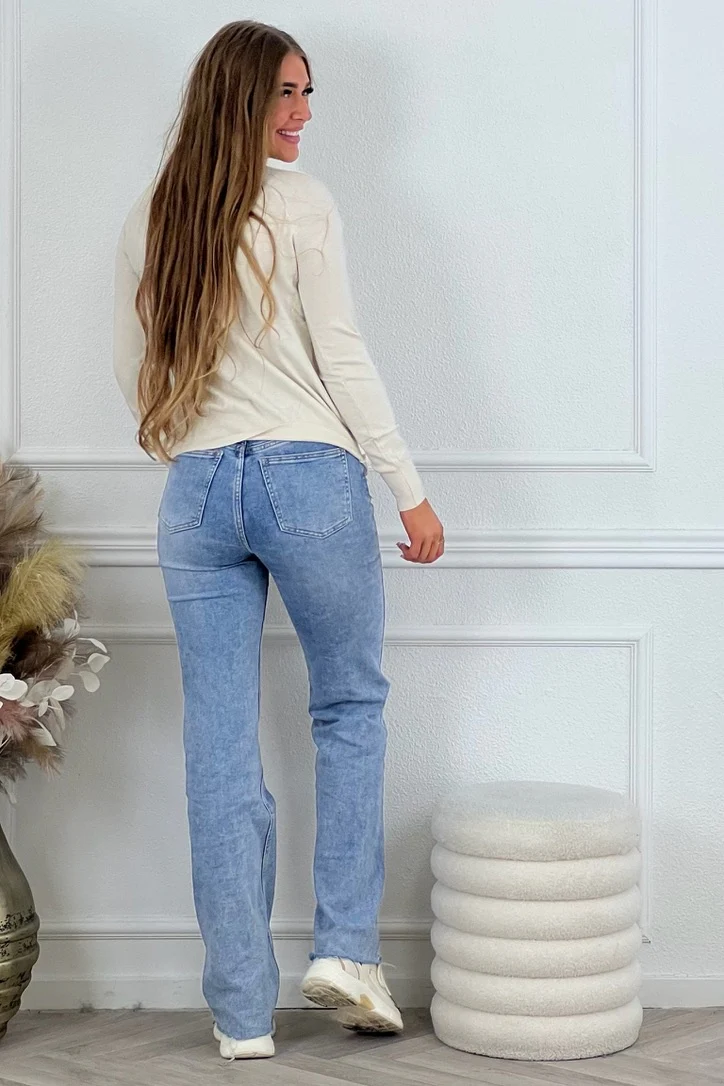 Blair Button Sweater - Off White - Image 5