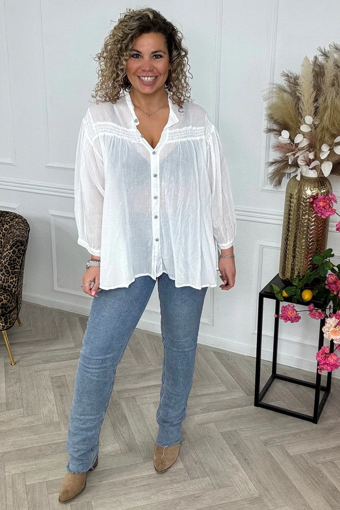 Blake Summer Blouse - White - Image 2