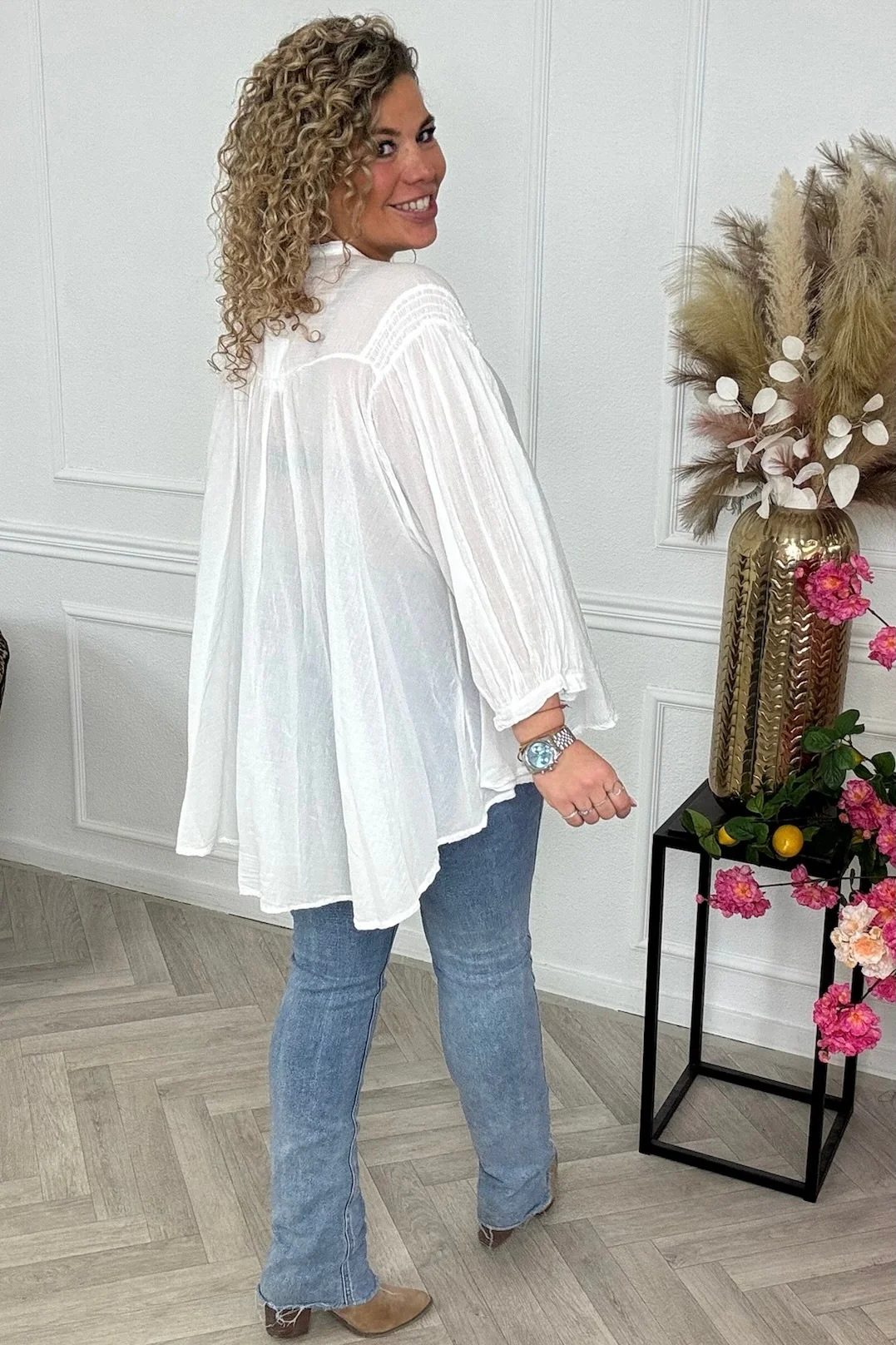 Blake Summer Blouse - White - Image 3