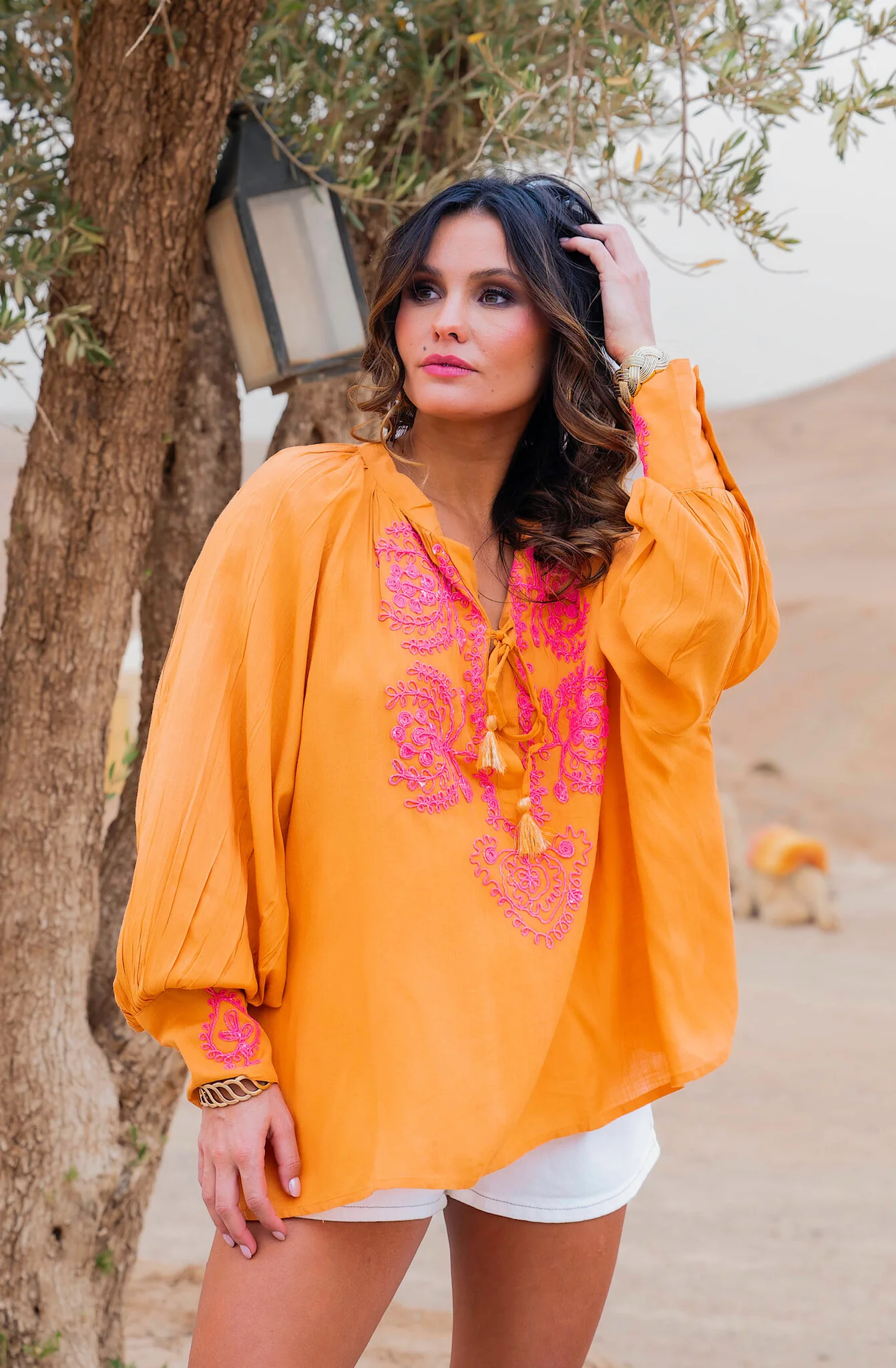 Blyke Tresse Blouse - Orange/Pink